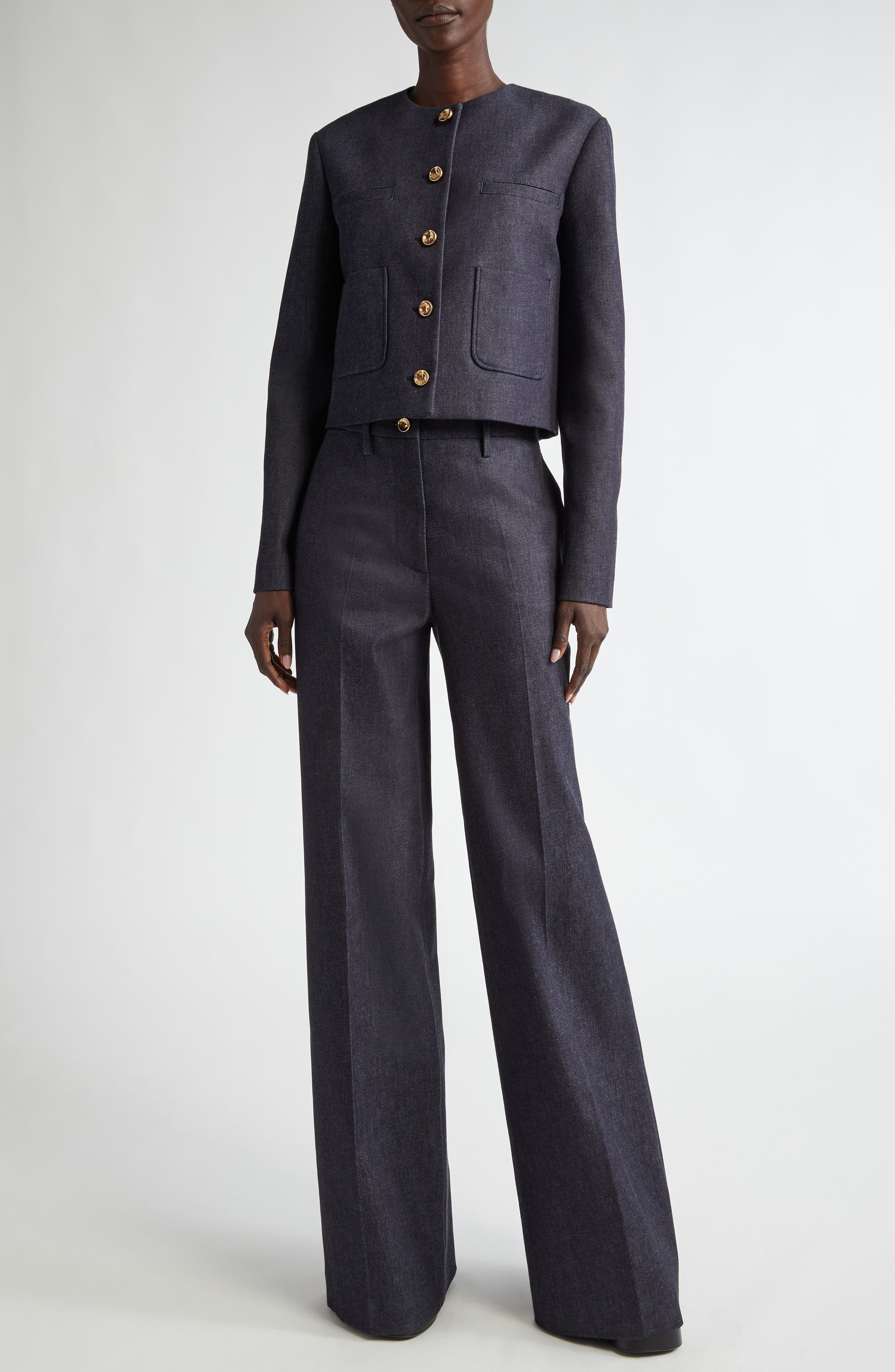 Rudy Wide Leg Stretch Wool Pants - 2