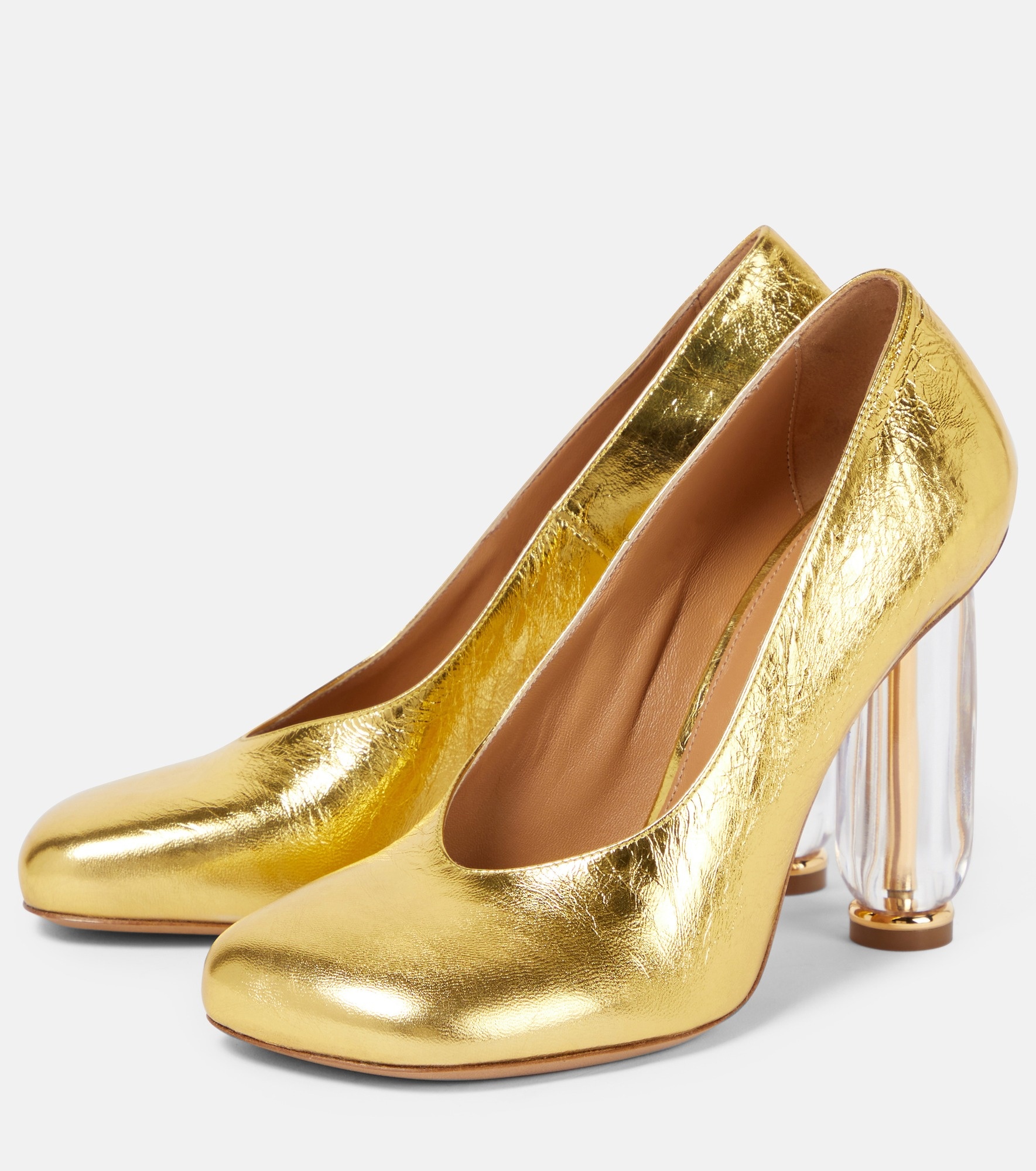 Metallic leather pumps - 5