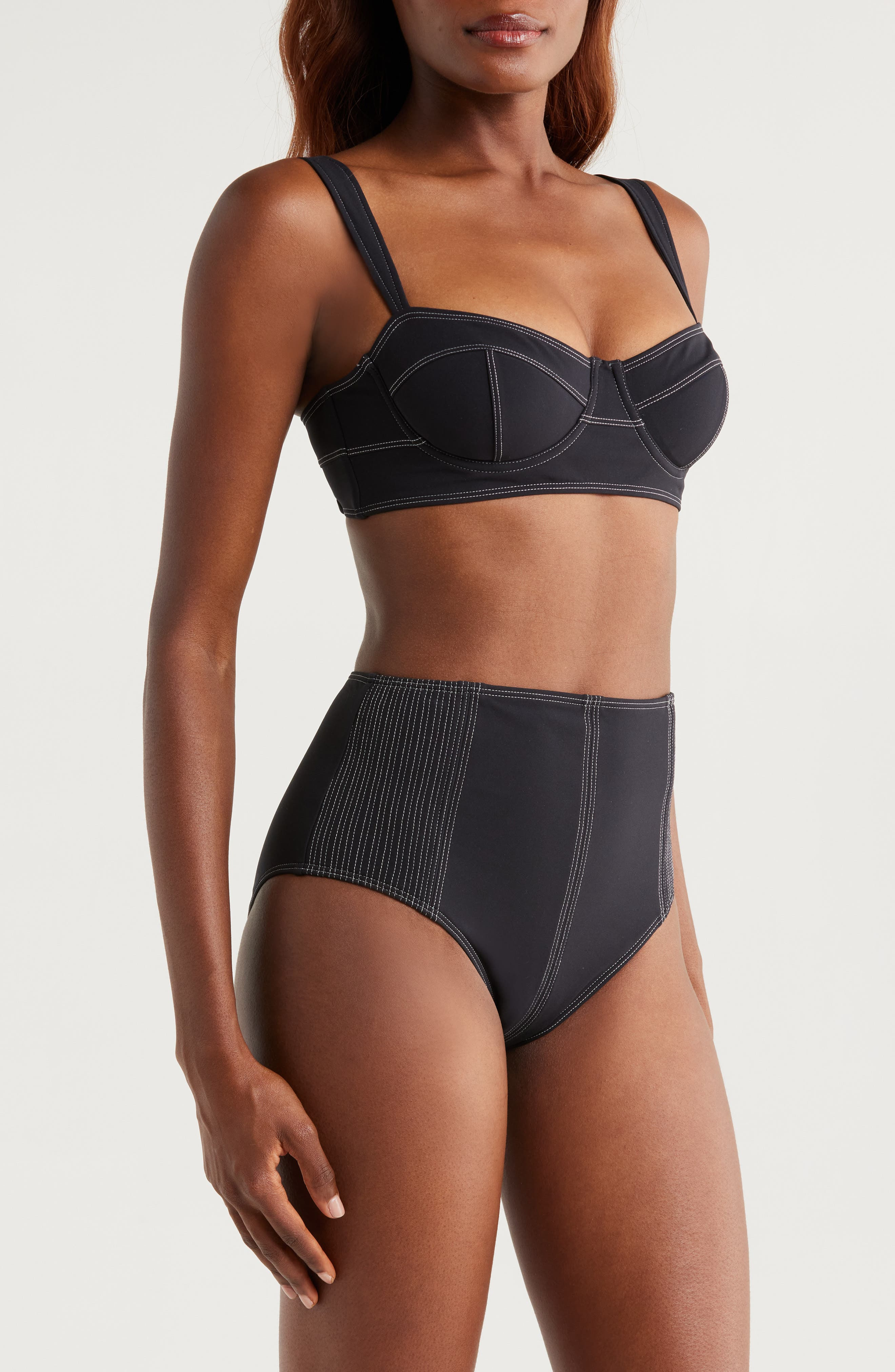 Ulla Johnson Kiele High Waist Bikini Bottoms in Noir at Nordstrom - 9