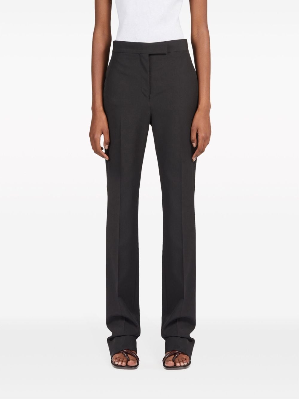 pressed-crease virgin wool tailored trousers - 3