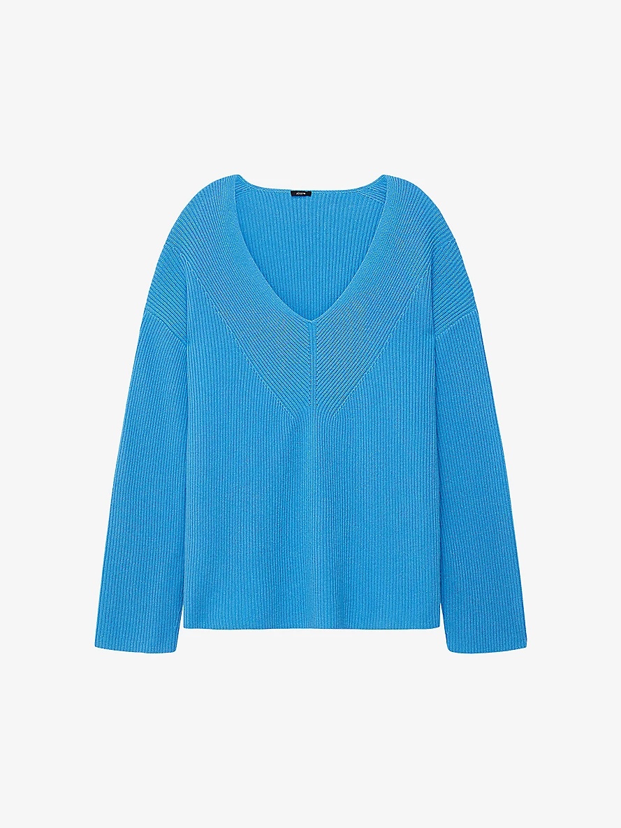 Split-hem V-neck cashmere jumper - 1