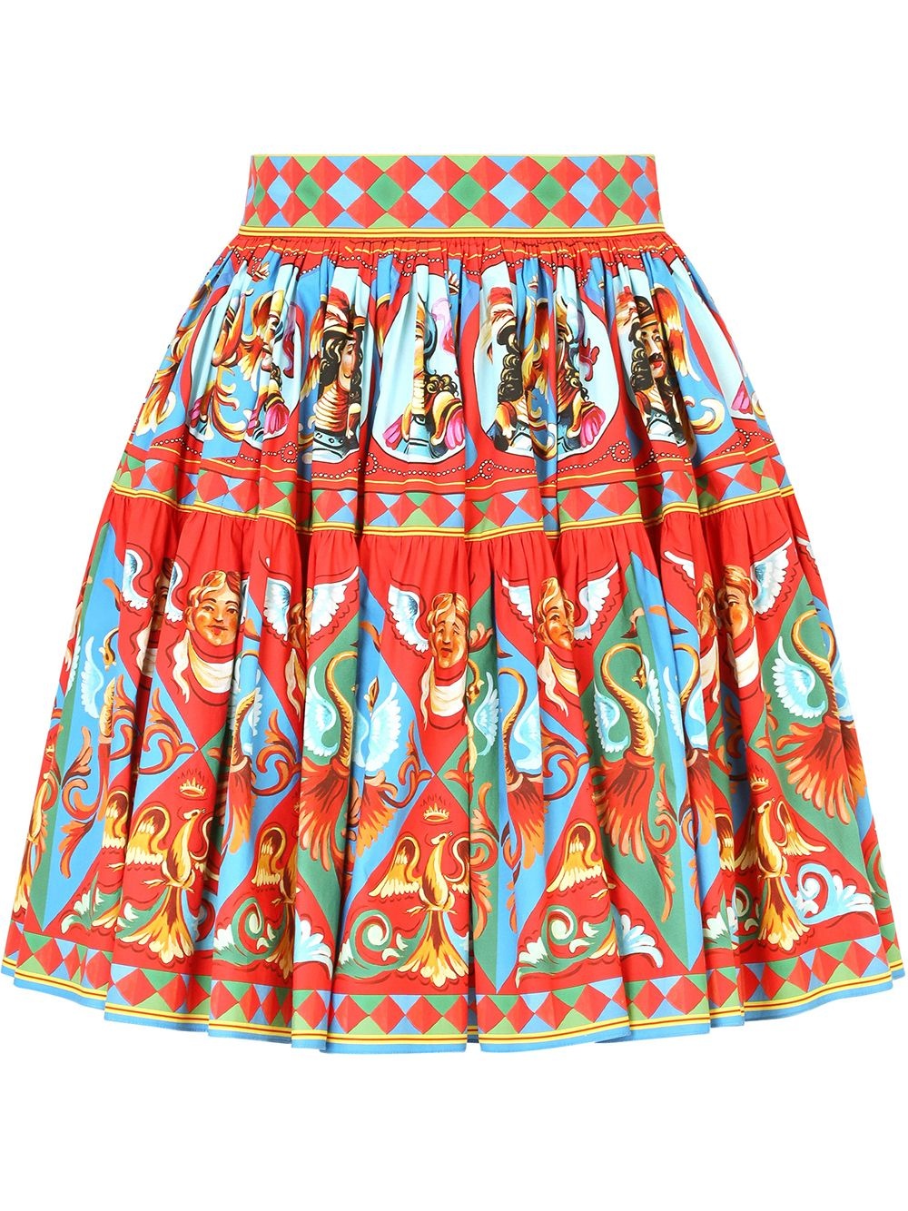 graphic-print flared skirt - 1