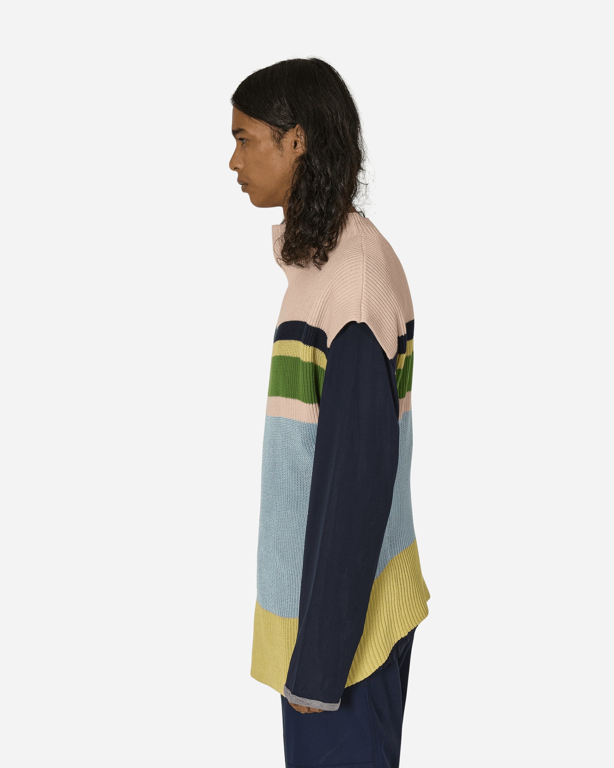 Essick Stripe Short Sleeve Sweater Pink / Sky Blue - 2