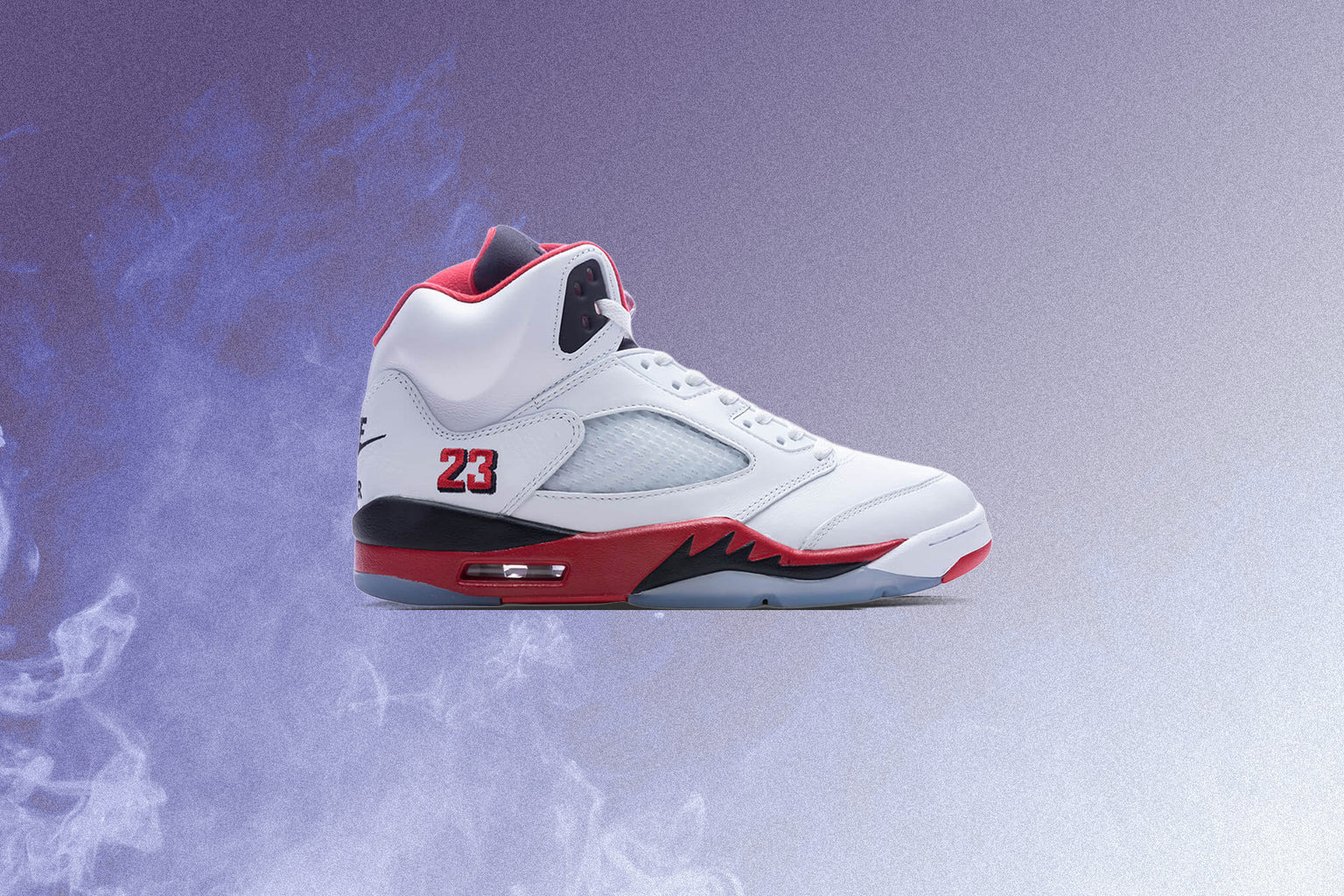 AIR JORDAN 5 RETRO OG FIRE RED 'BLACK TONGUE' - WHITE/FIRE RED/BLACK - 5