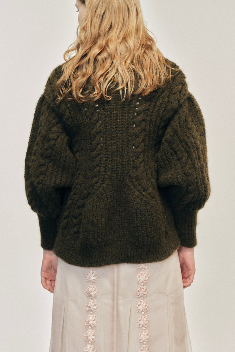 Sculpted Chunky Knit Chain Detail Cardigan 4