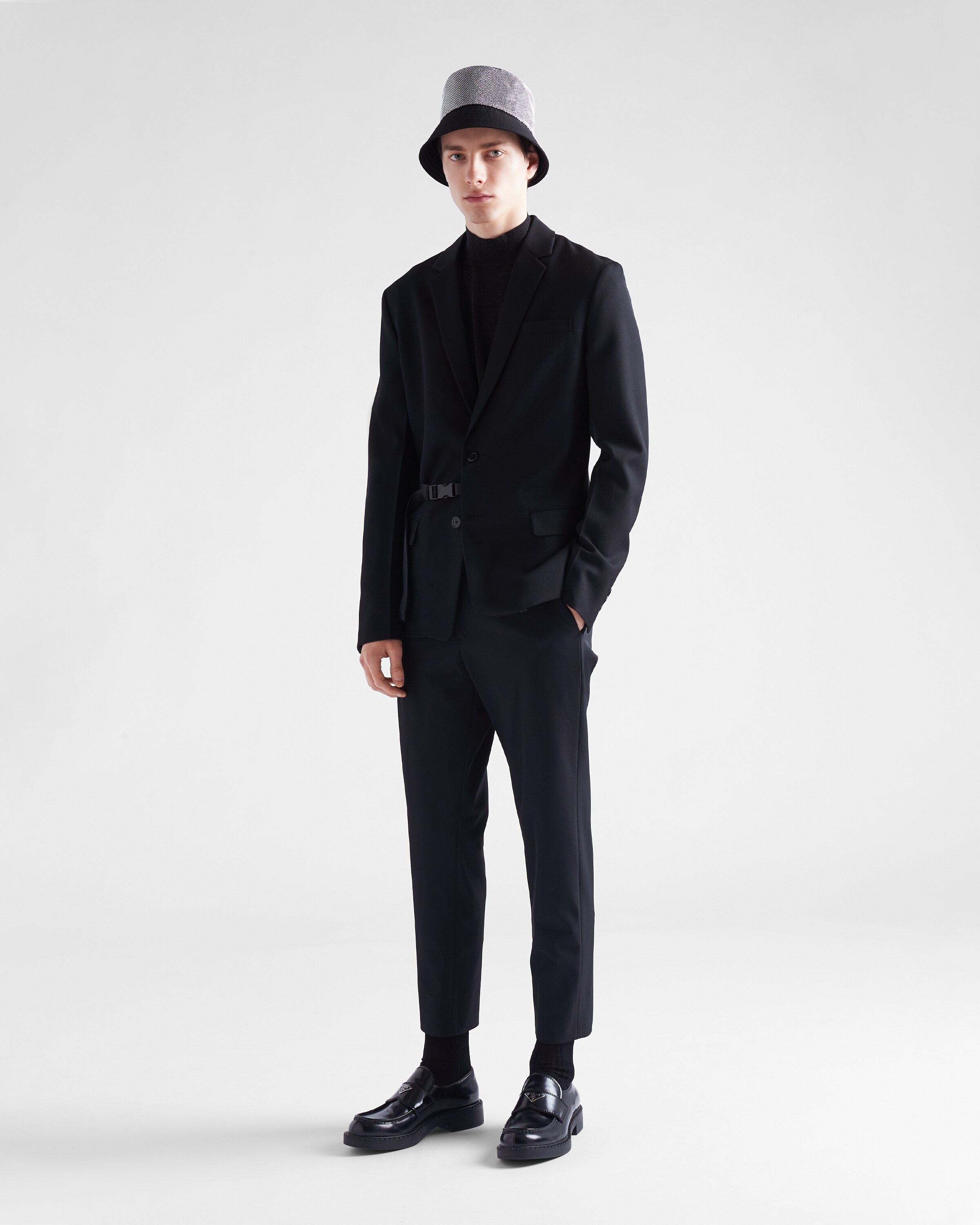Single-breasted gabardine wool jacket - 2