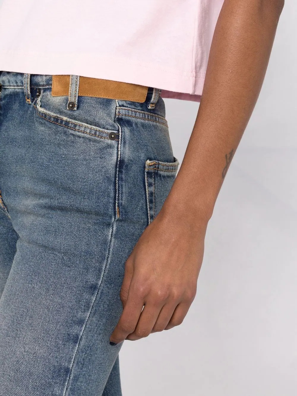 logo-patch denim jeans - 3