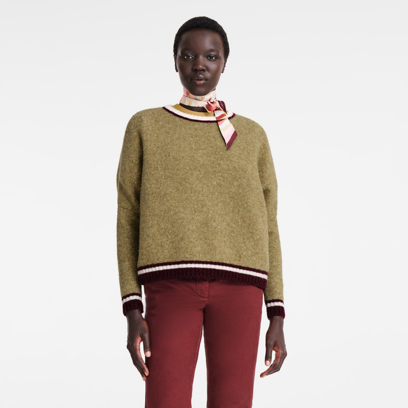 Round collar jumper Pistachio/Burgundy - OTHER 4