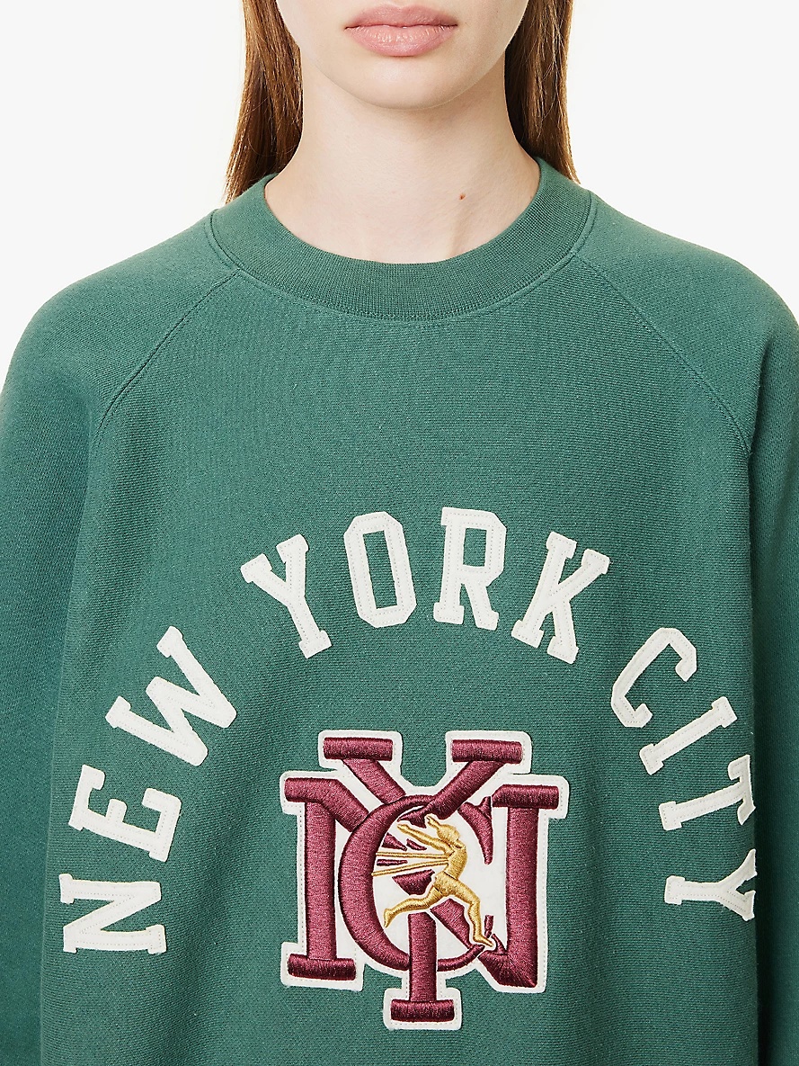 NYC-embroidered relaxed-fit cotton-blend jersey sweatshirt - 5