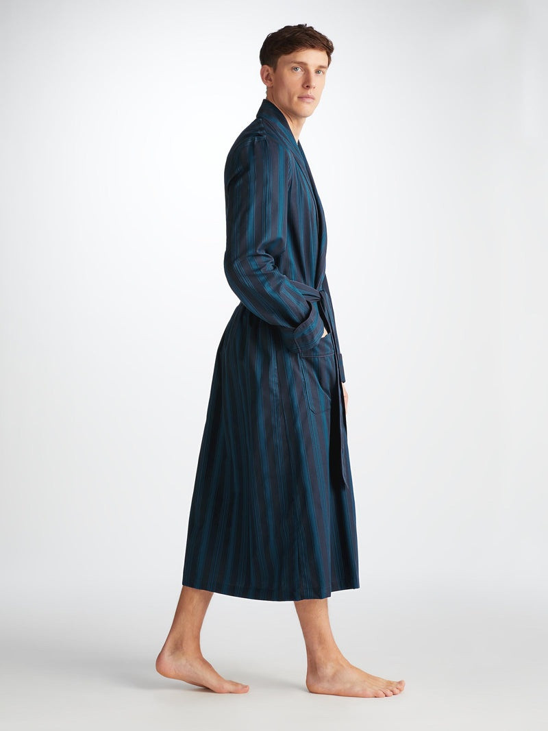 Derek Rose Men's Robe Royal 222 Cotton Navy outlook