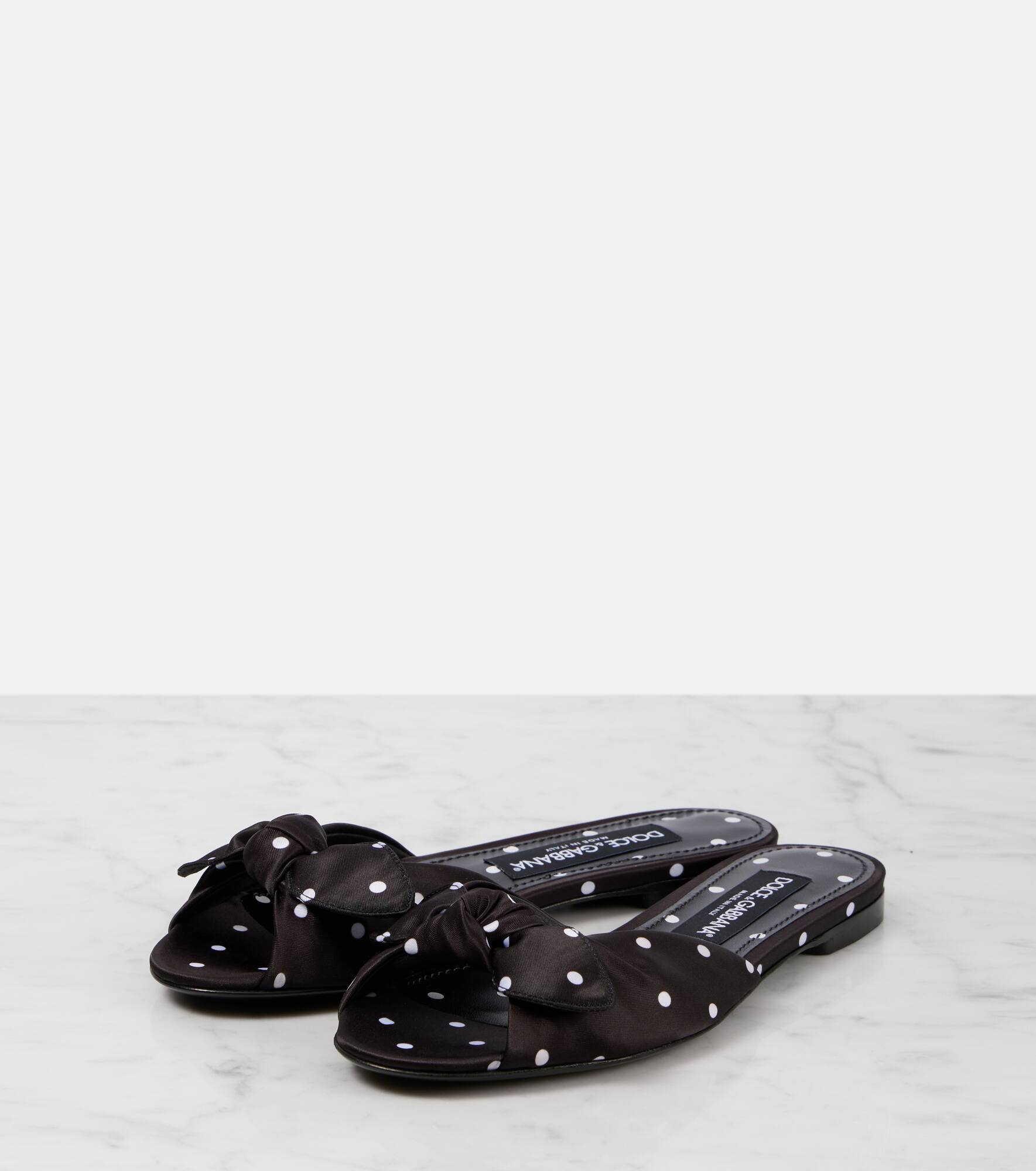 Polka-dot satin mules - 5