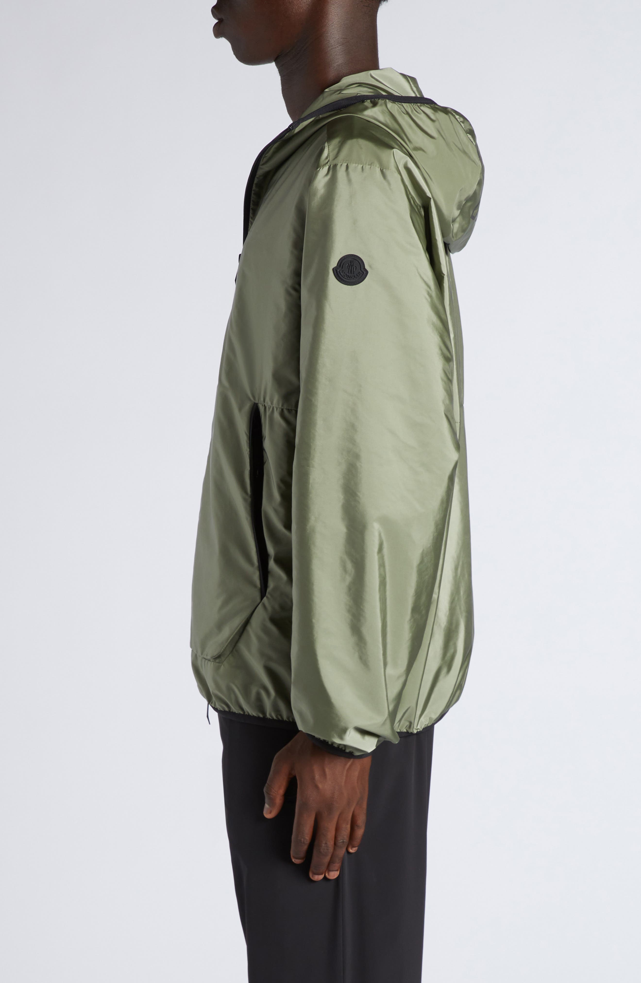 Moncler Granier Water Repellent Hooded Jacket in Smokey Olive at Nordstrom - 4