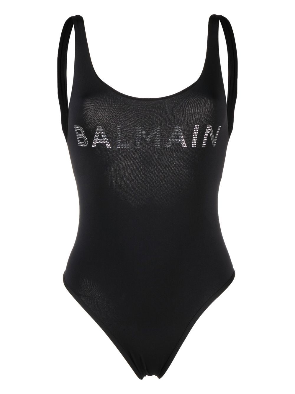 stud-logo U-neck swimsuit - 1