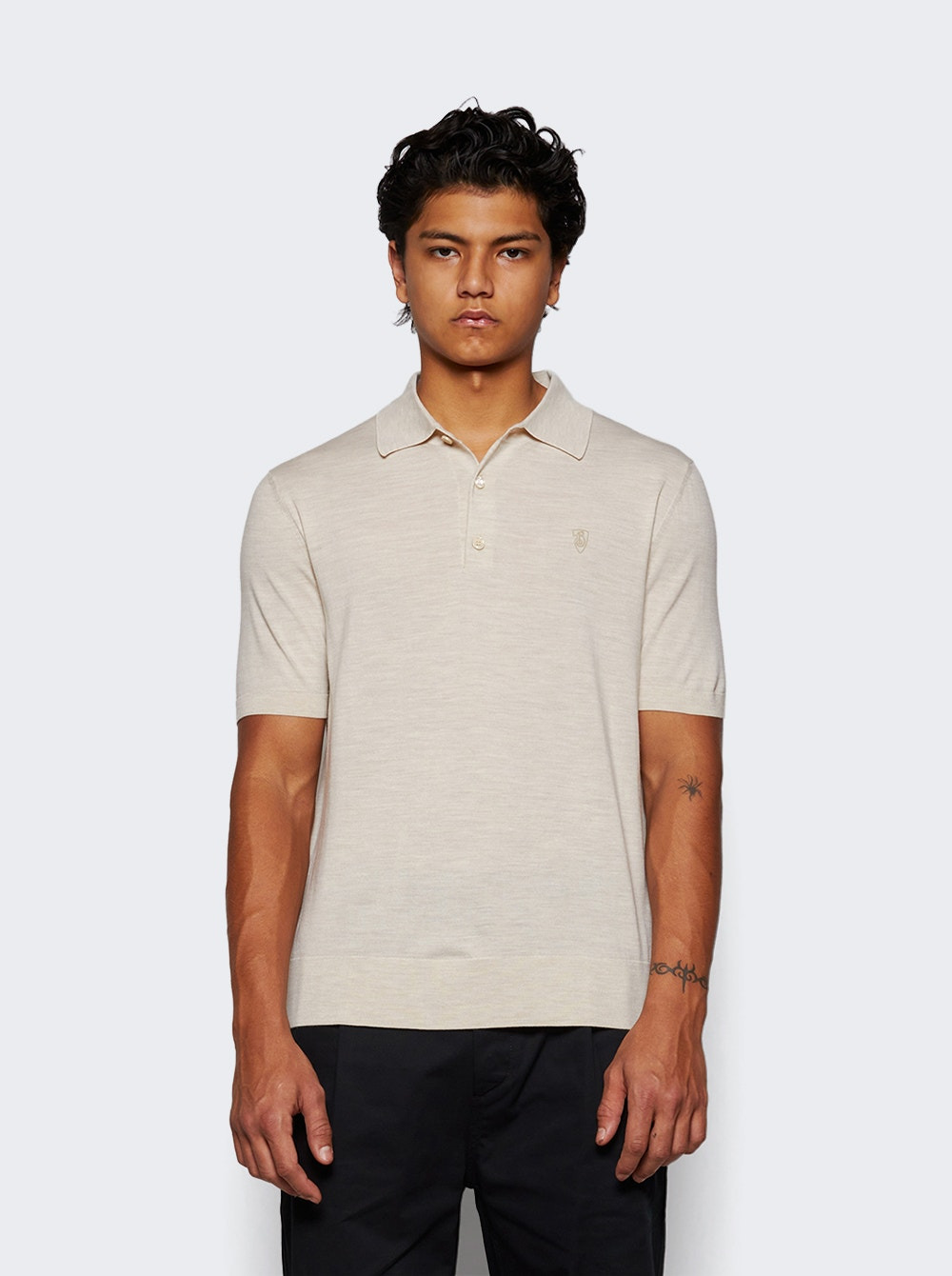 Wool Polo Shirt Nutmeg - 3