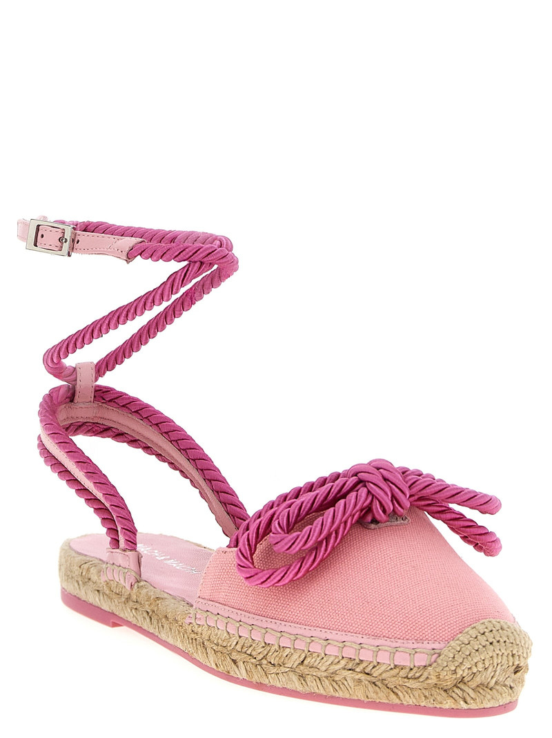 MACH & MACH Double Bow Pink Riviera Flat Shoes Pink outlook