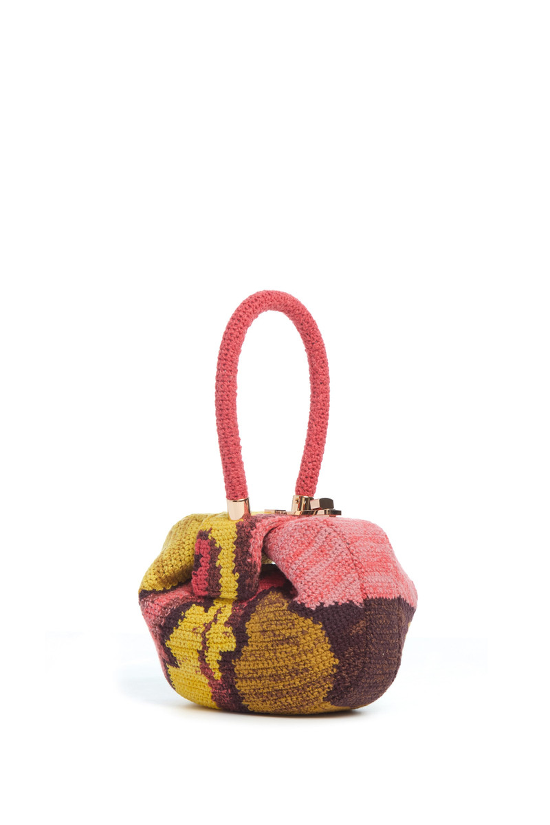 Demi Bag in Earth Multi Crochet Cashmere 1