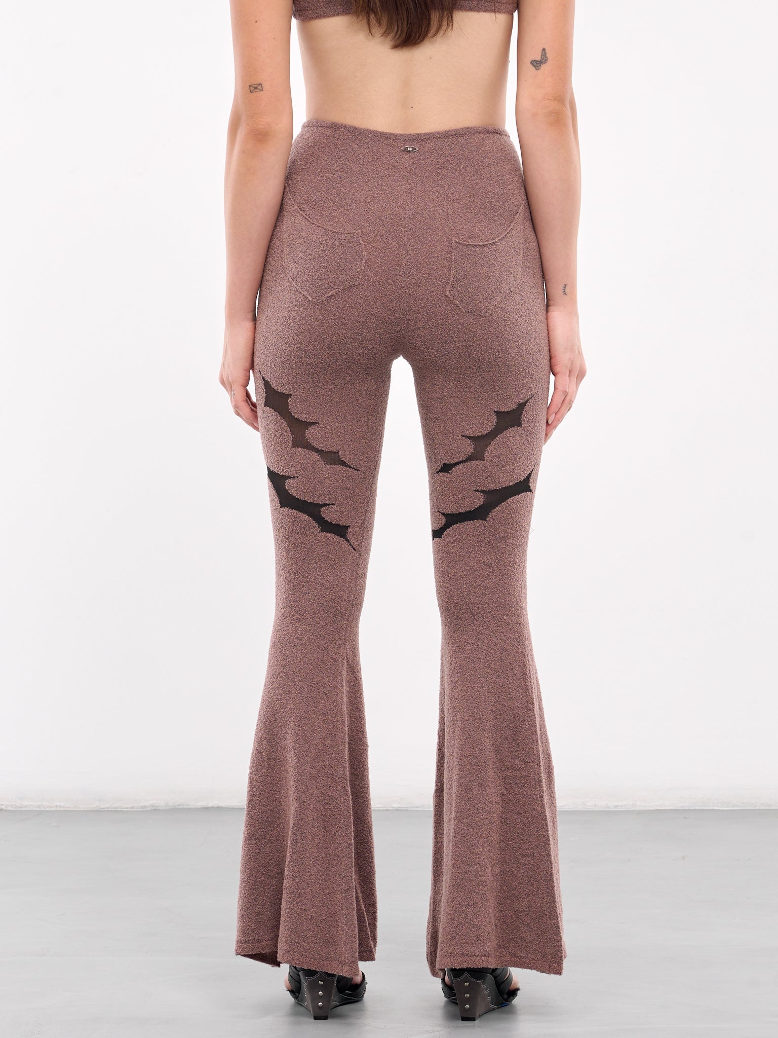 Thorn Intarsia Flared Trousers - 3