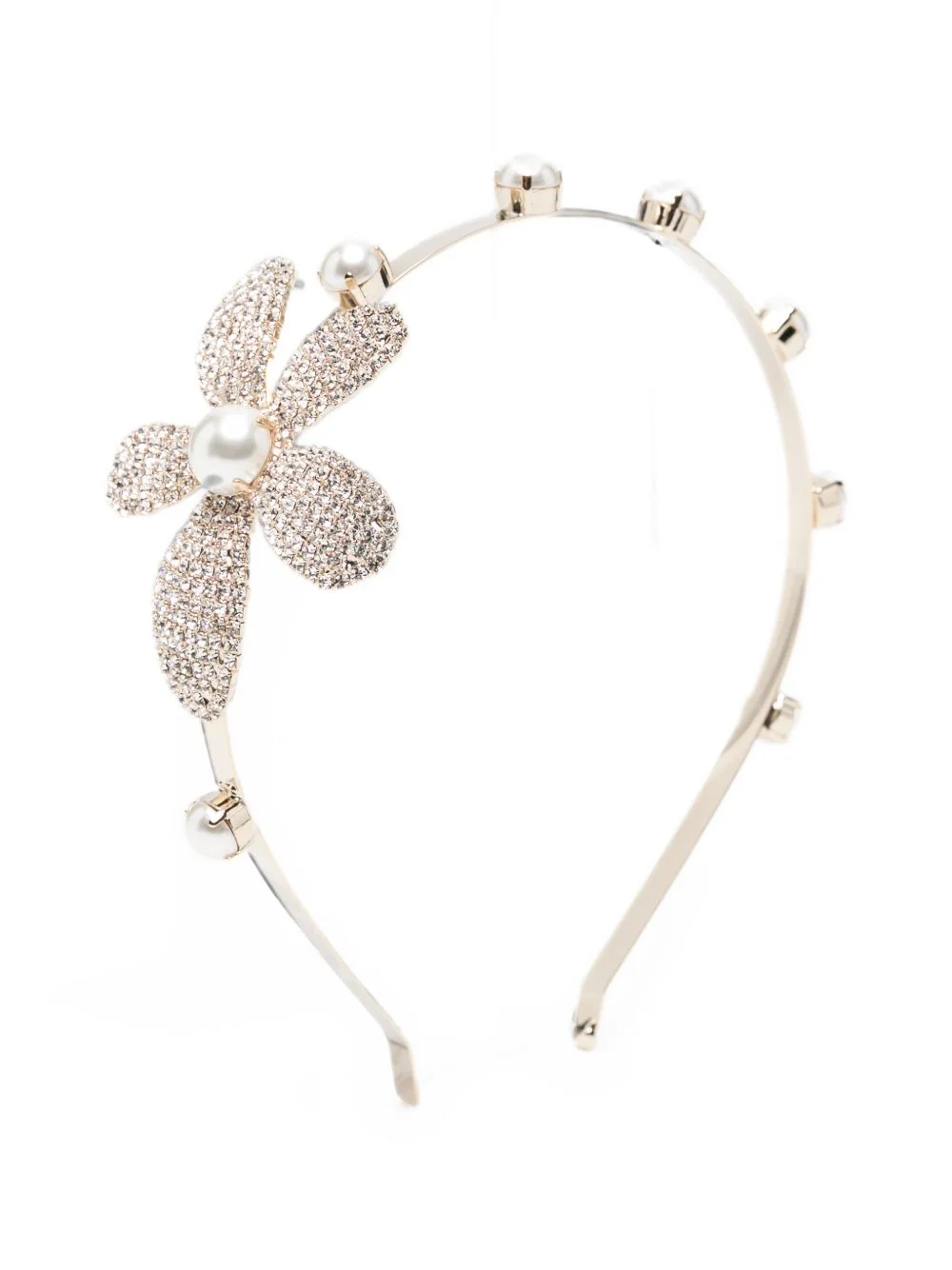crystal-embellished faux-pearl headband - 1