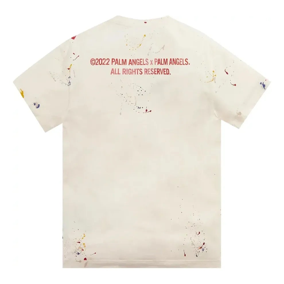Palm Angels Palm Tree Painted T-shirt 'Off White Red' PMAA001S22JER0030325 - 2