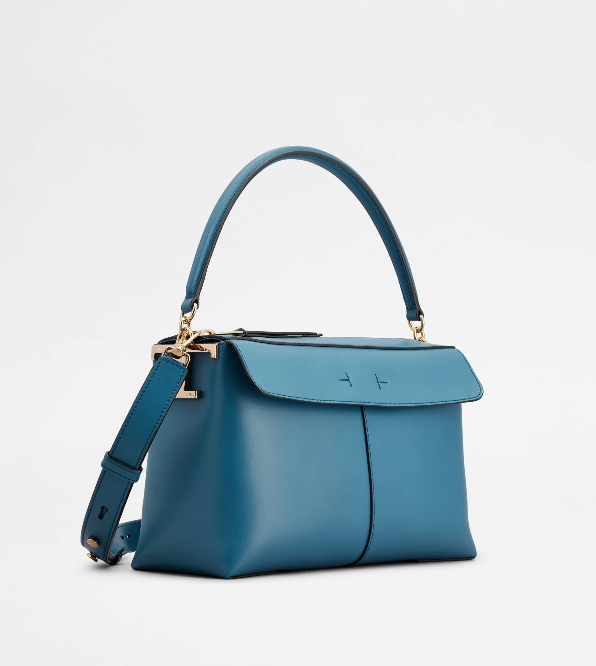 TOD'S T CASE BAULETTO IN LEATHER SMALL - LIGHT BLUE - 3