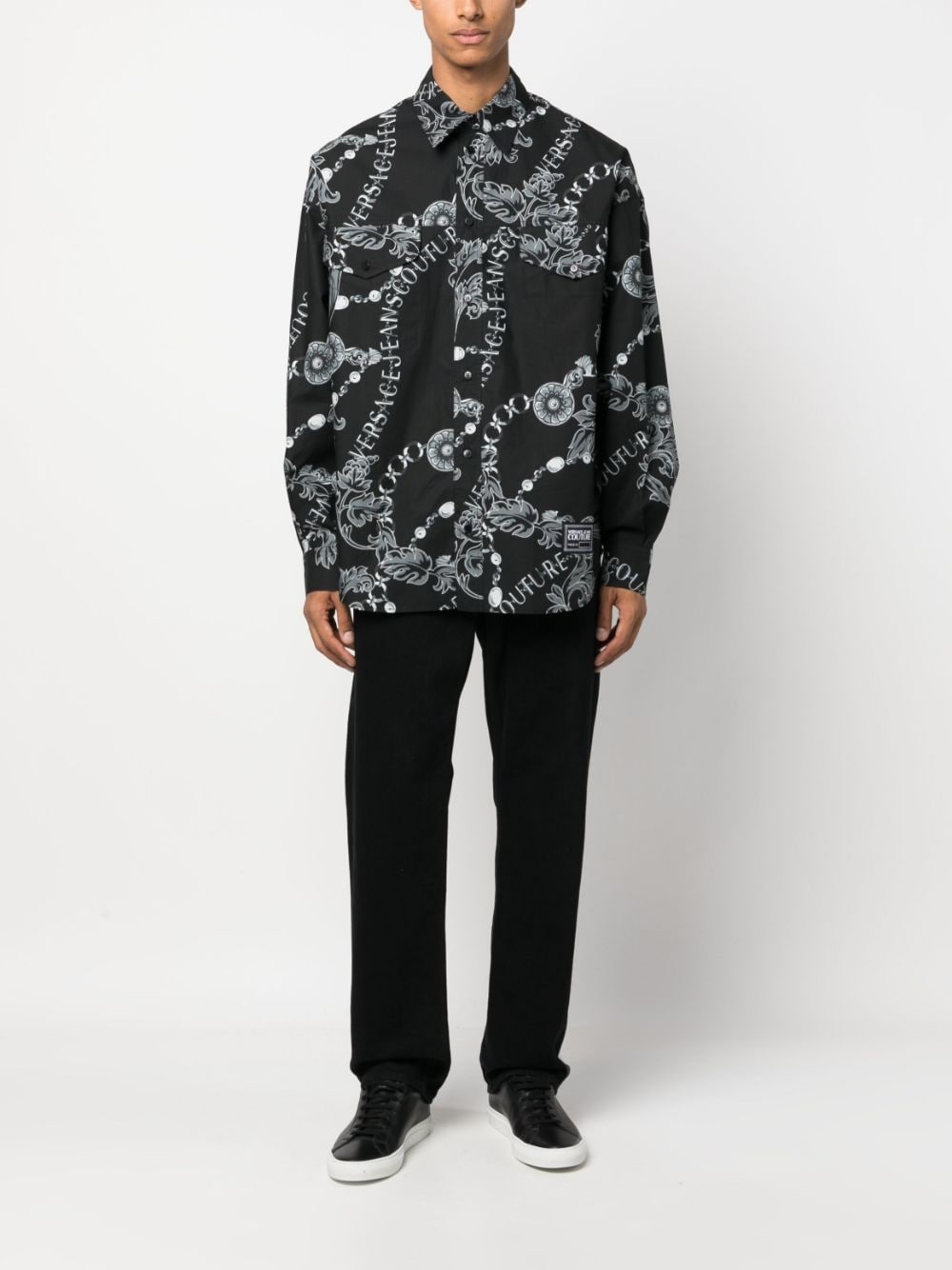 Chain Couture-print cotton shirt - 2