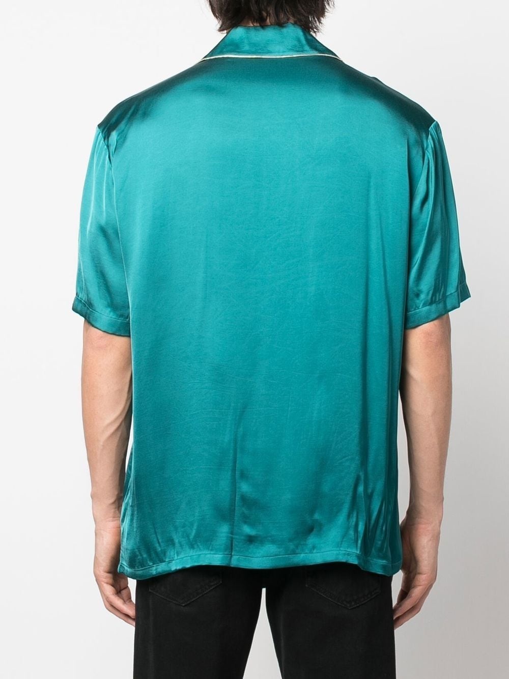 satin short-sleeve shirt - 4