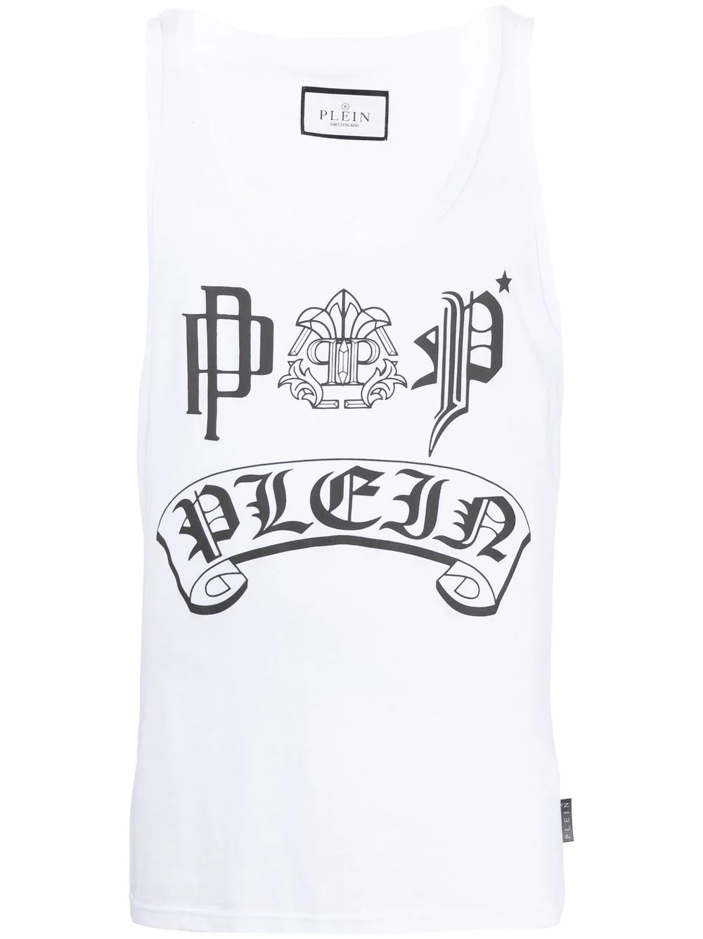 logo-print cotton tank top - 1