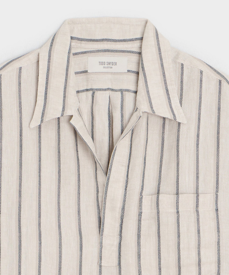 Striped Linen Popover Shirt 6