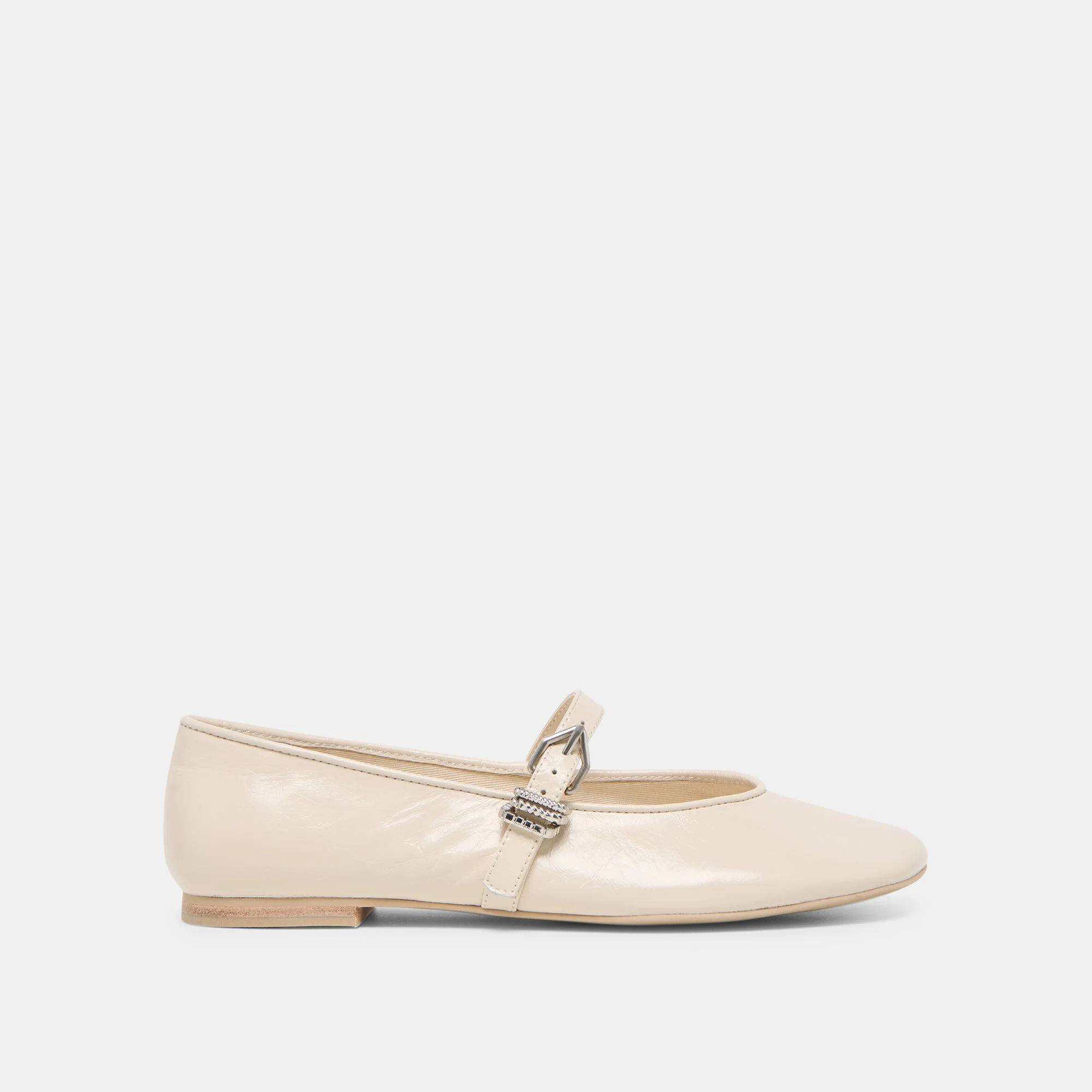 ALIZZA BALLET FLATS CREME CRINKLE PATENT - 1