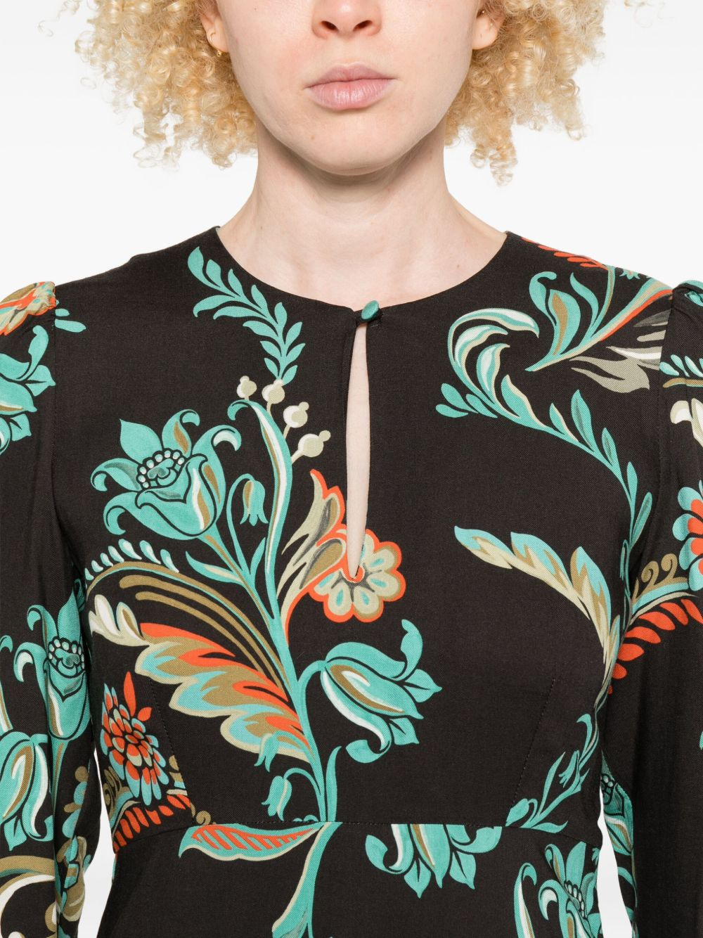 floral-print long-sleeve dress - 5