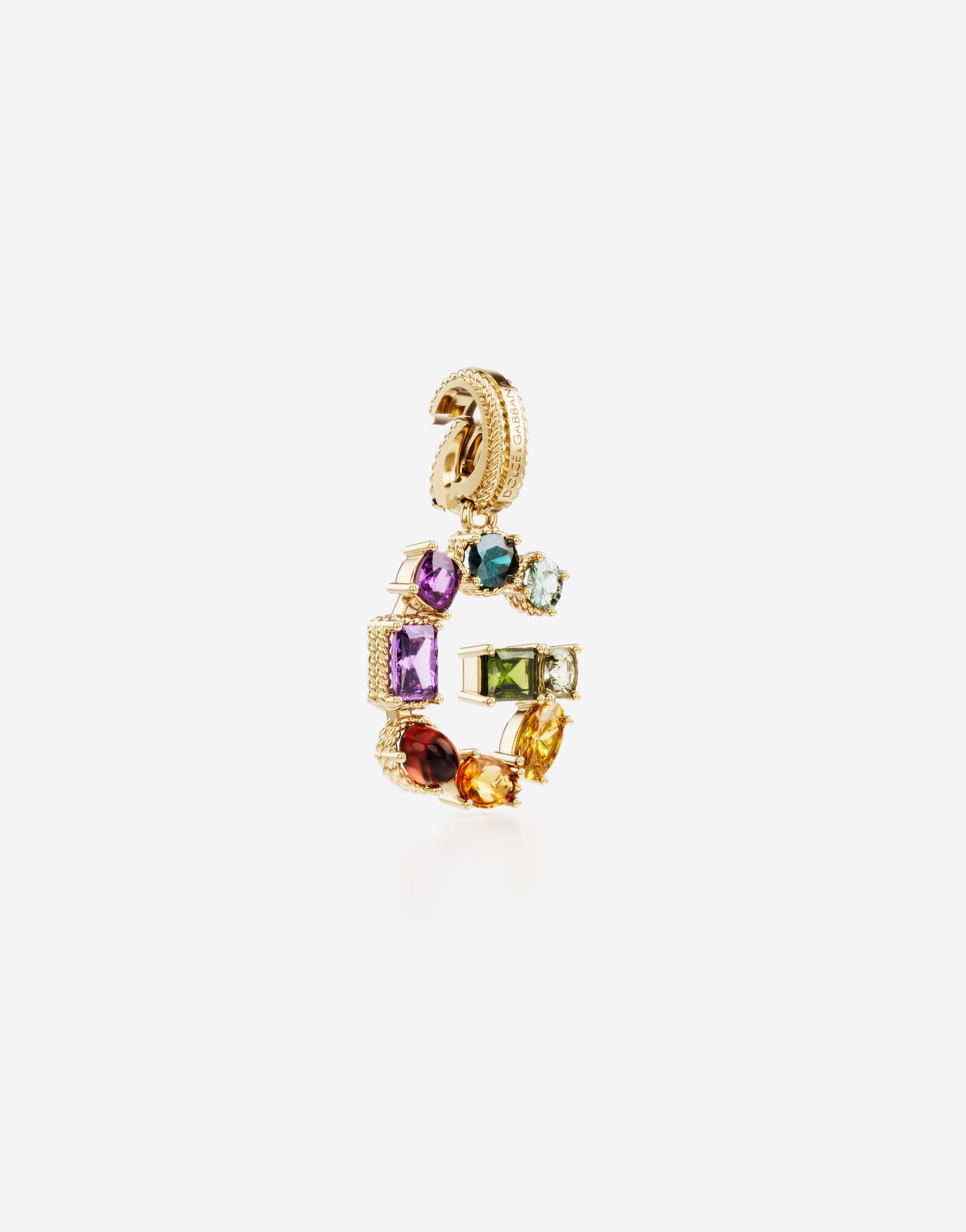 Charm G Lettering 18-carat yellow gold and multicolored gems - 2