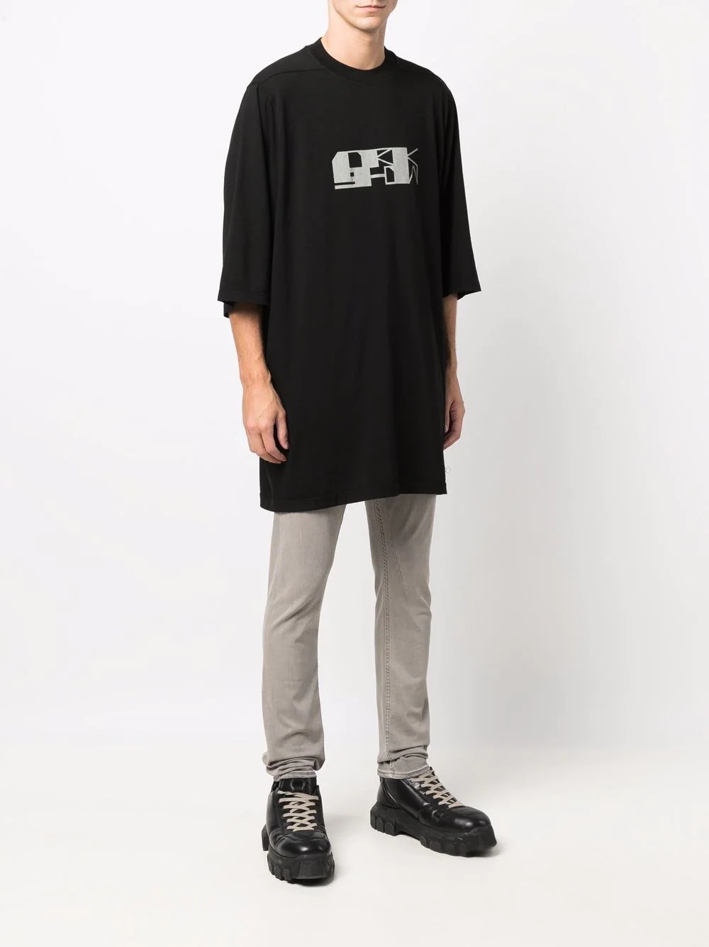 logo-print oversize T-shirt - 3