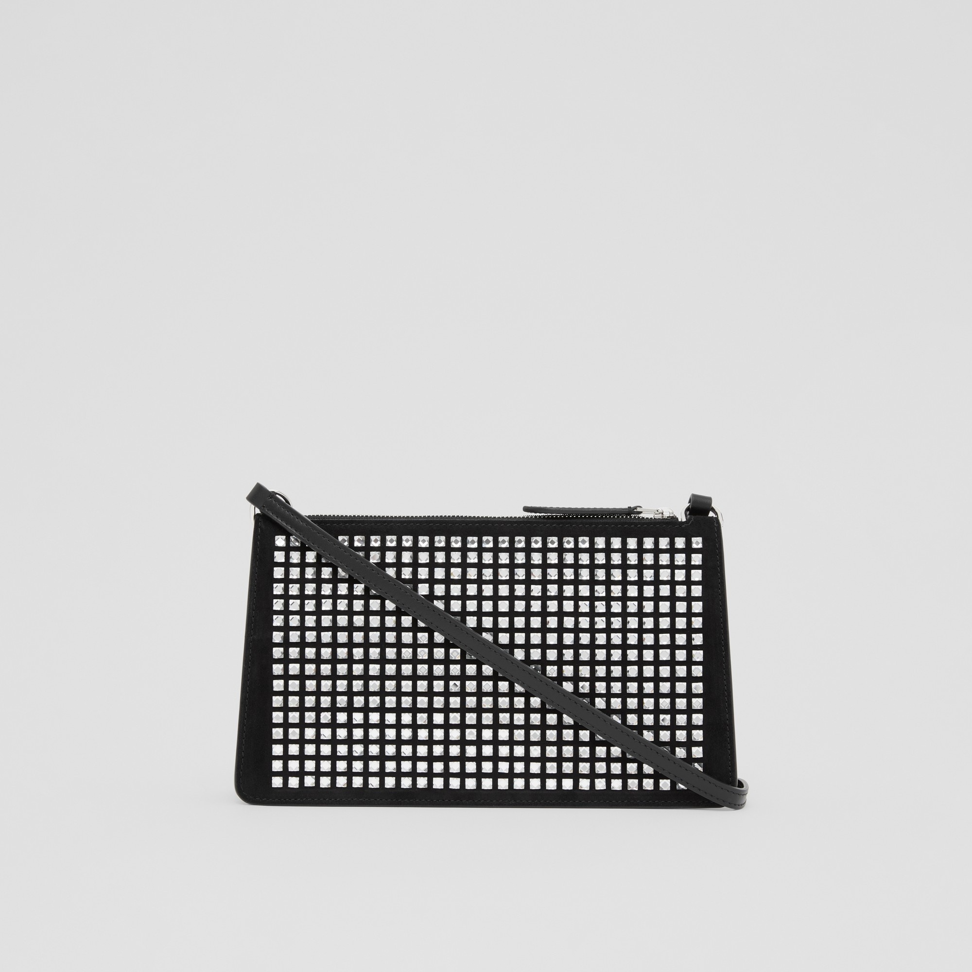 Crystal Detail Suede Mini TB Shoulder Pouch - 6