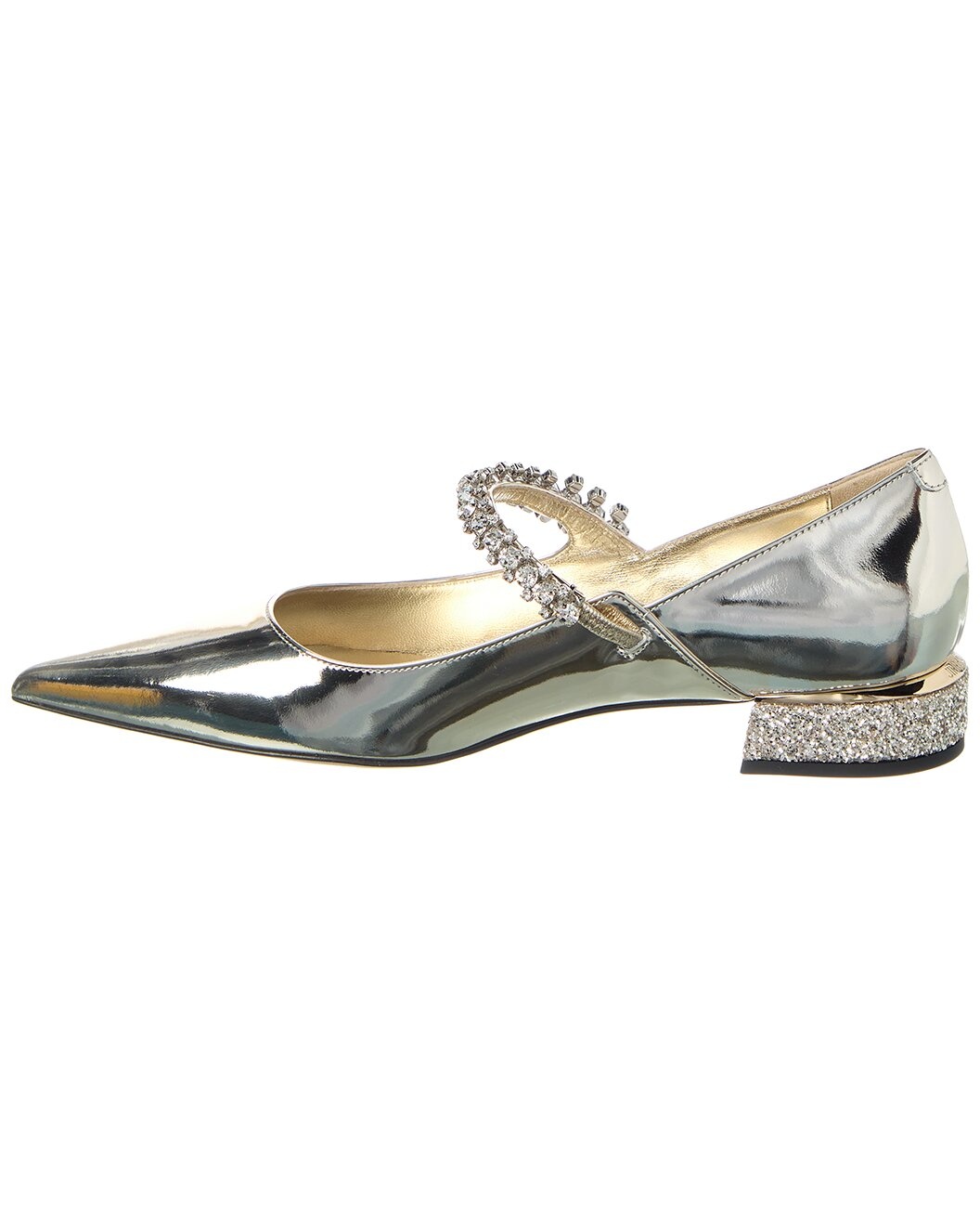 Jimmy Choo Bing Leather & Glitter Flat - 2