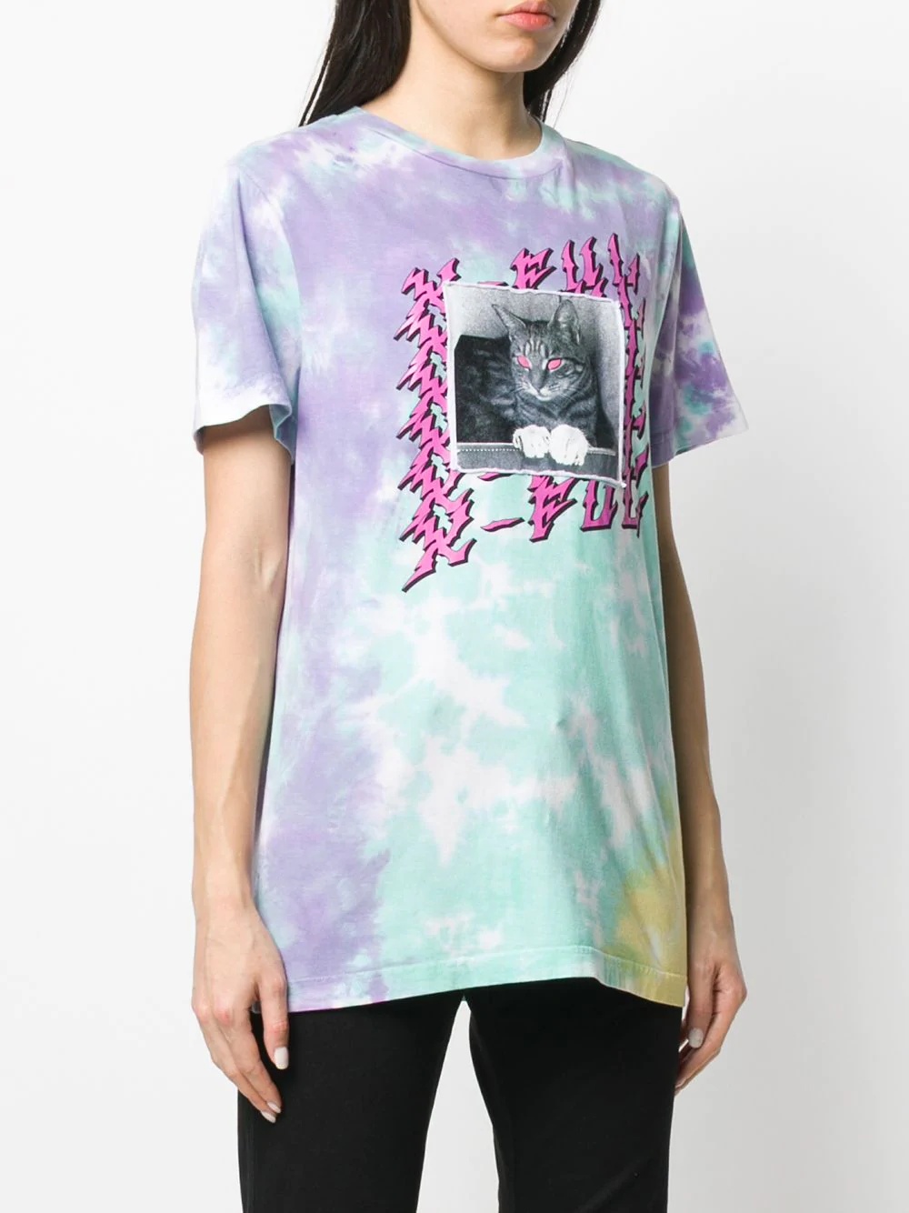 tie-dye cat print T-shirt - 3