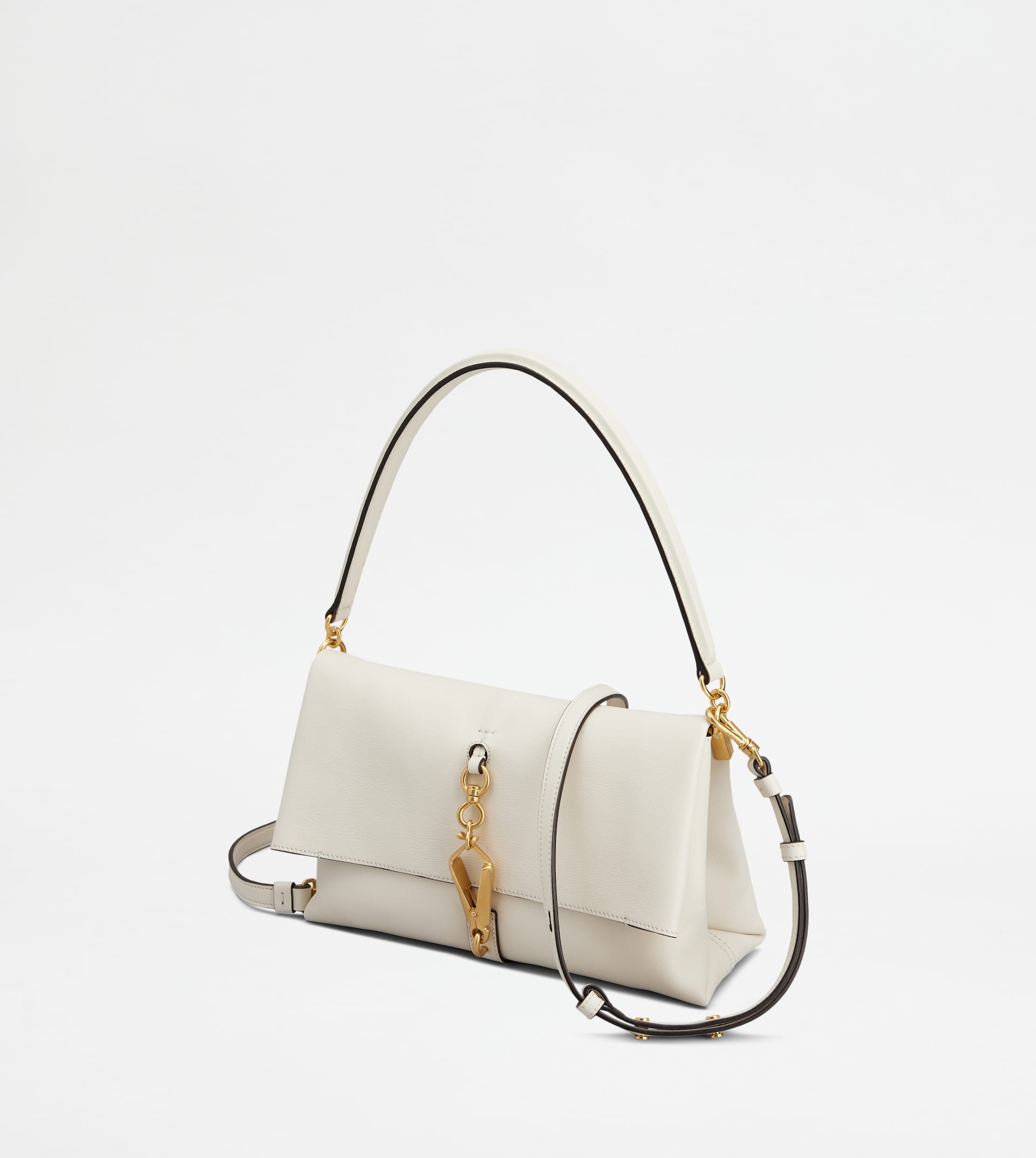 FLAP BAG IN LEATHER MINI - WHITE - 5
