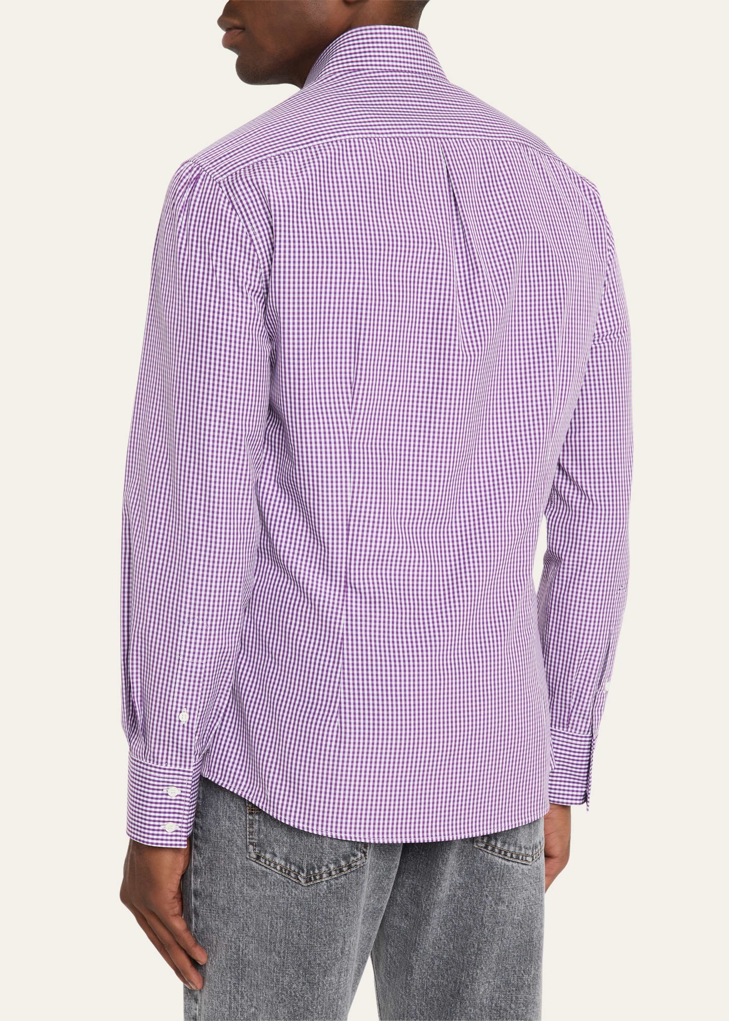 Men's Gingham Check Long-Sleeve Shirt - 3