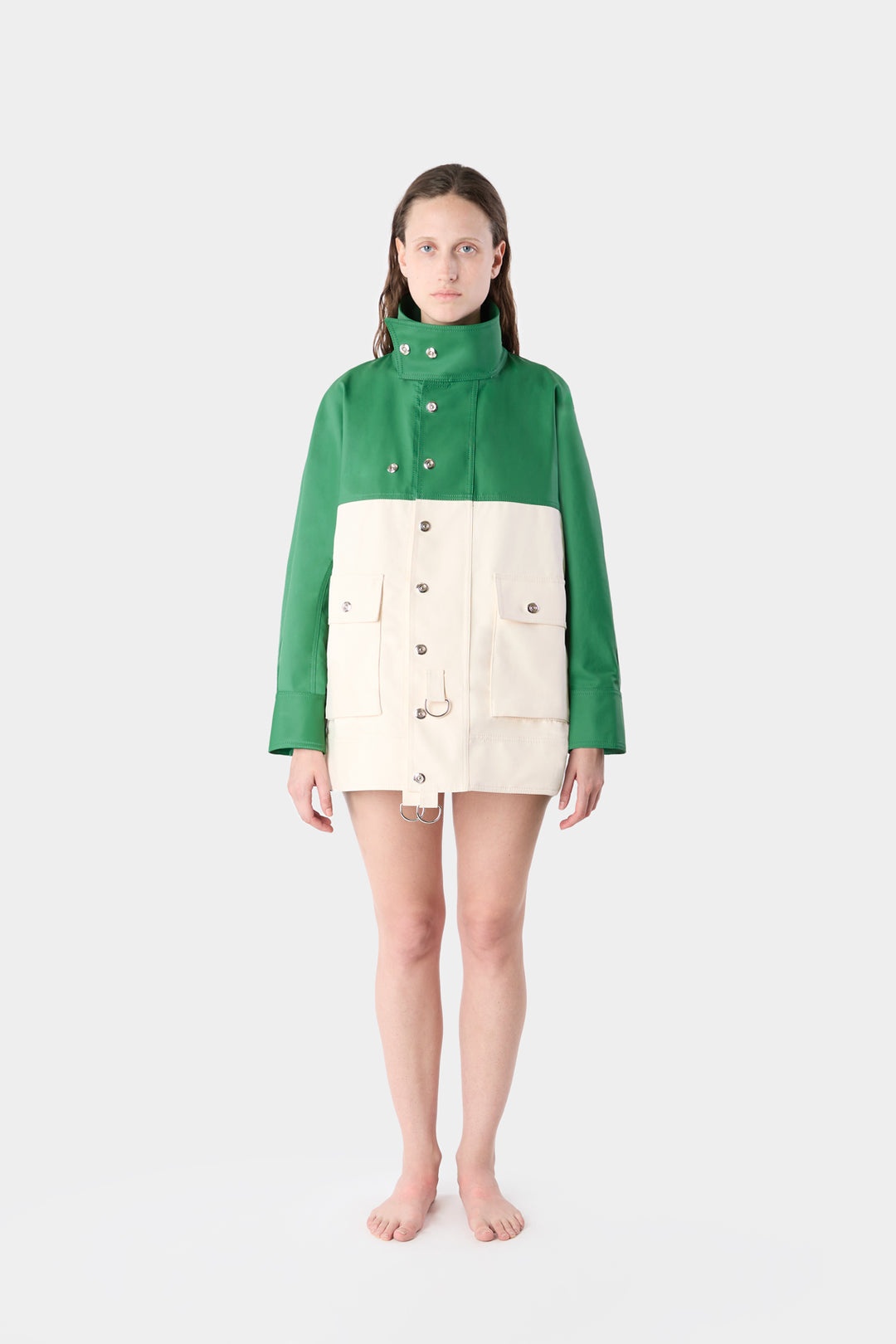 SHORT PINO JACKET / cream & bright green - 3