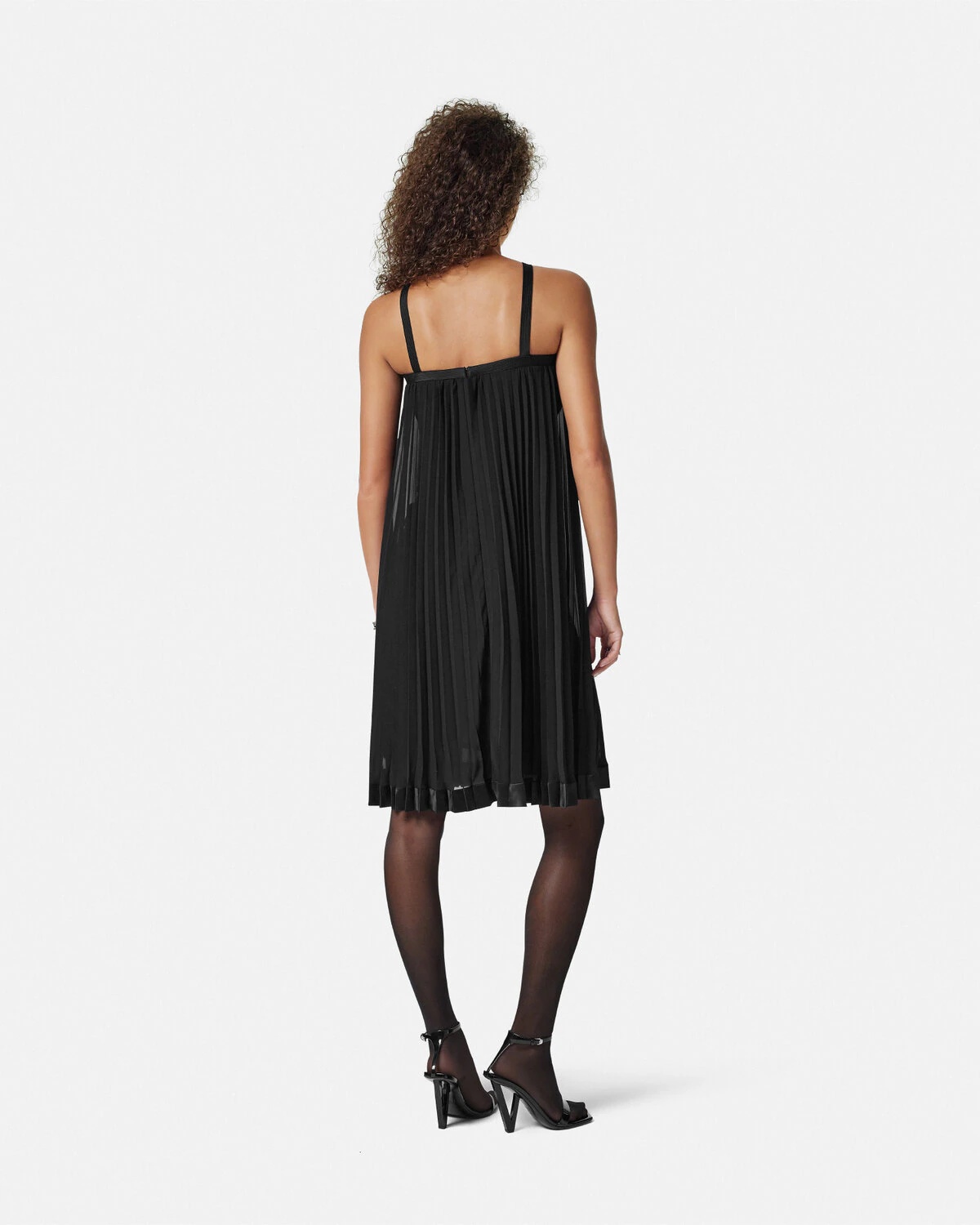 Halterneck Pleated Mini Dress - 4
