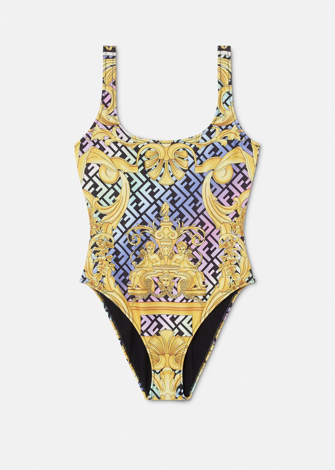 Fendace Gold Baroque One-Piece Swimsuit - 1