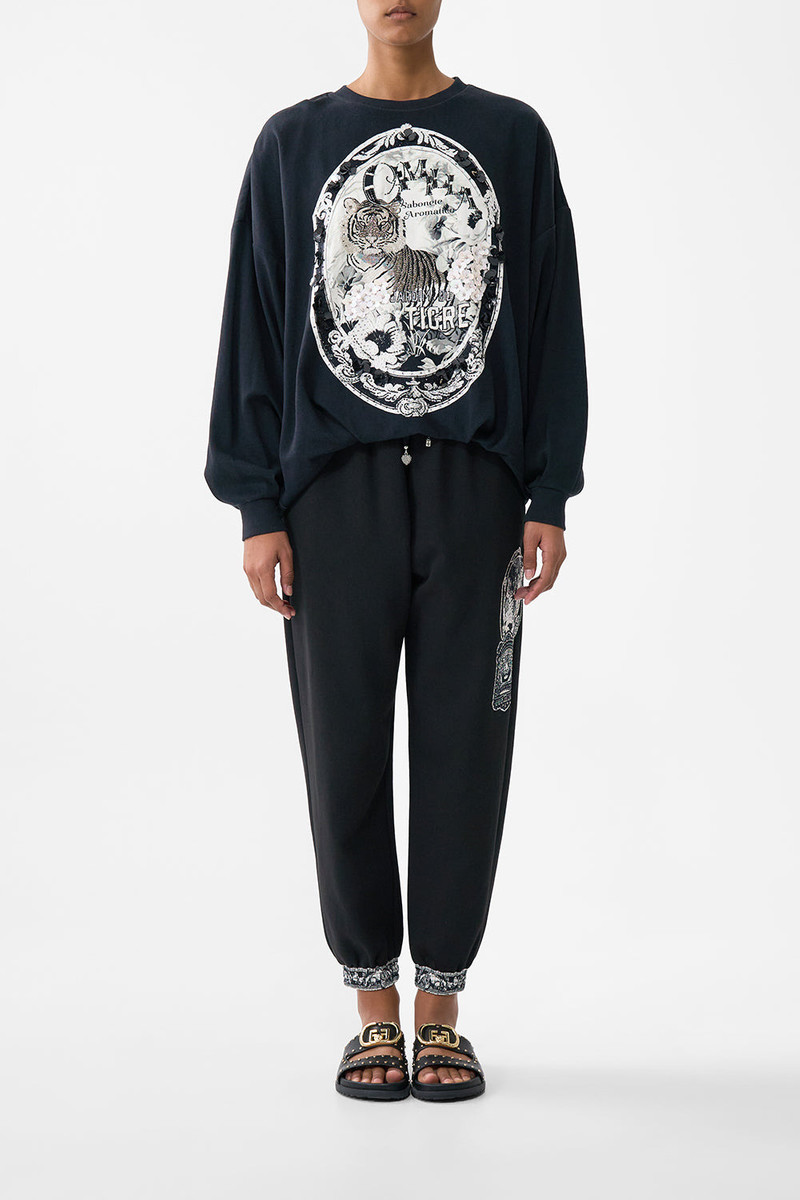CAMILLA JERSEY TRACK PANT WITH SILK DETAILS outlook