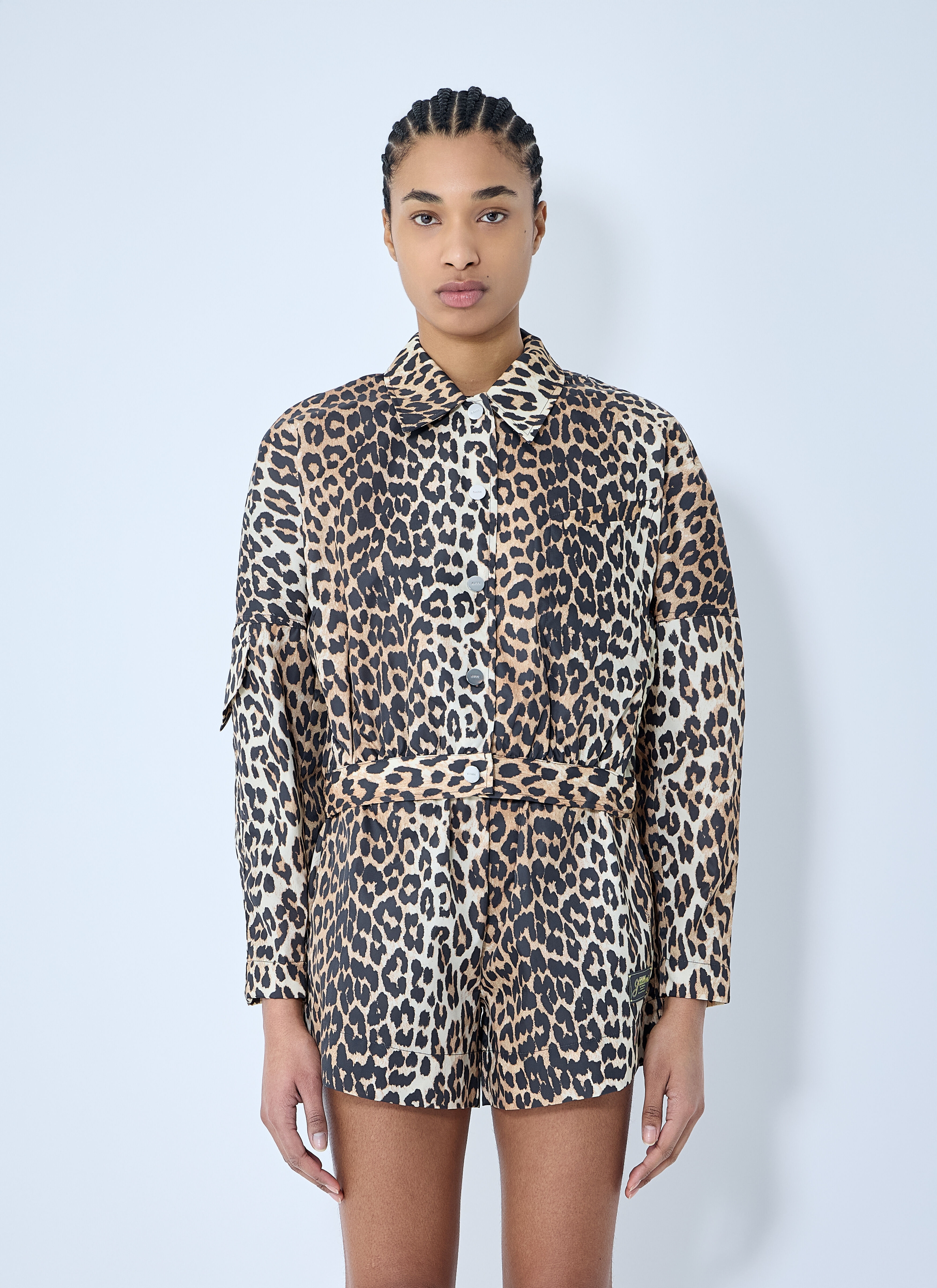 Duchesse Leopard Print Short Jacket - 1