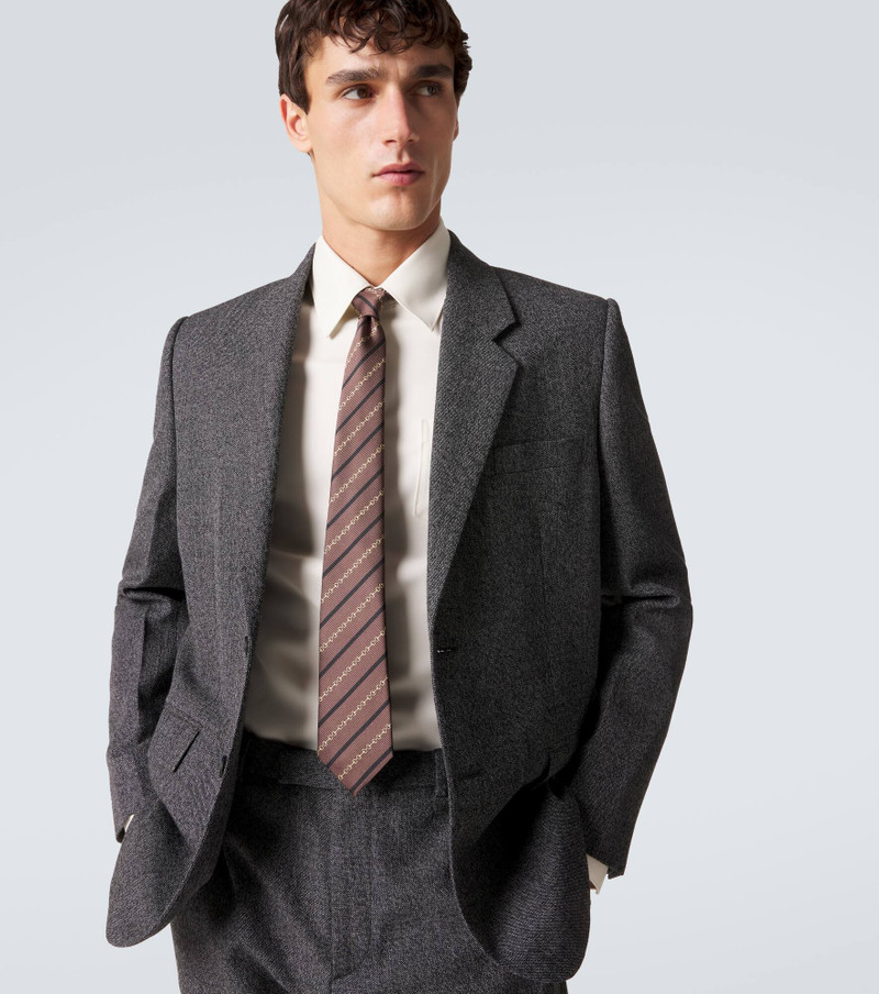 GUCCI Horsebit silk jacquard tie outlook