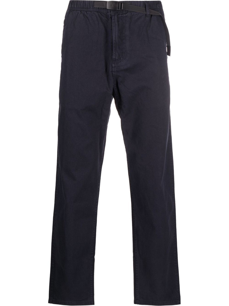 belted-waist straight-leg trousers 1