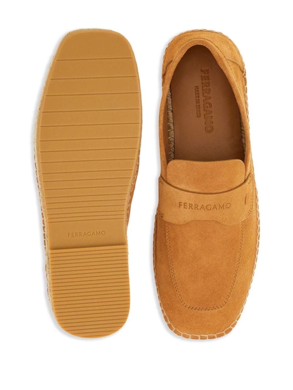 logo-debossed suede loafers - 5