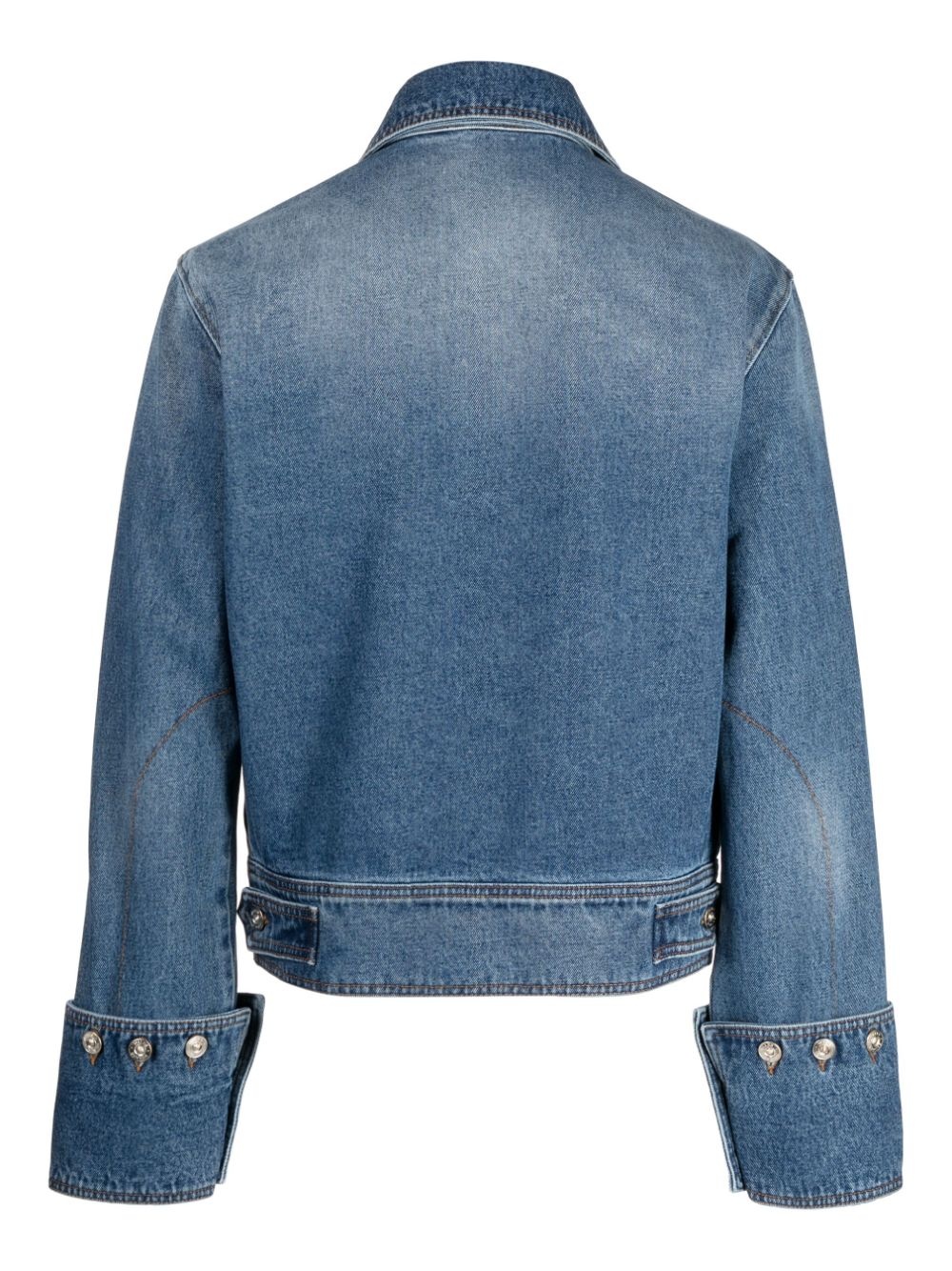 button-embellished denim jacket - 2