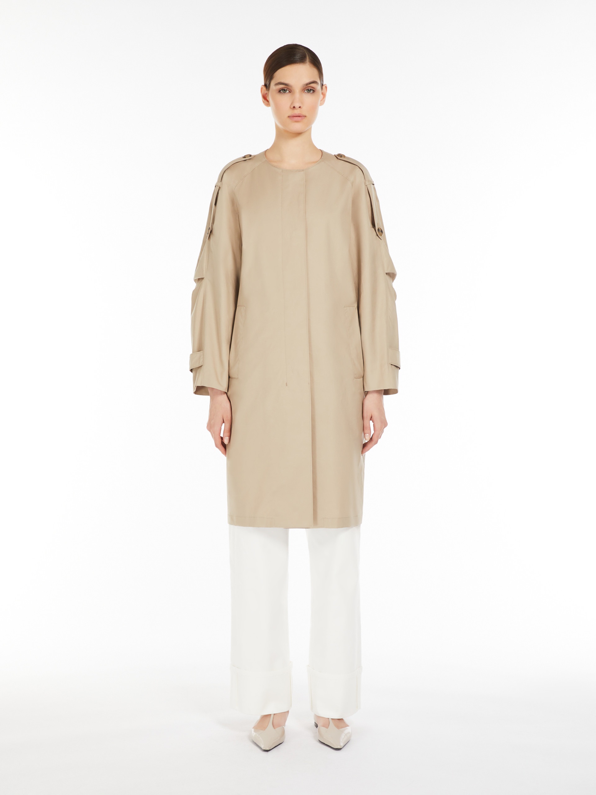 JASMINE Water-repellent cotton midi trench coat - 3