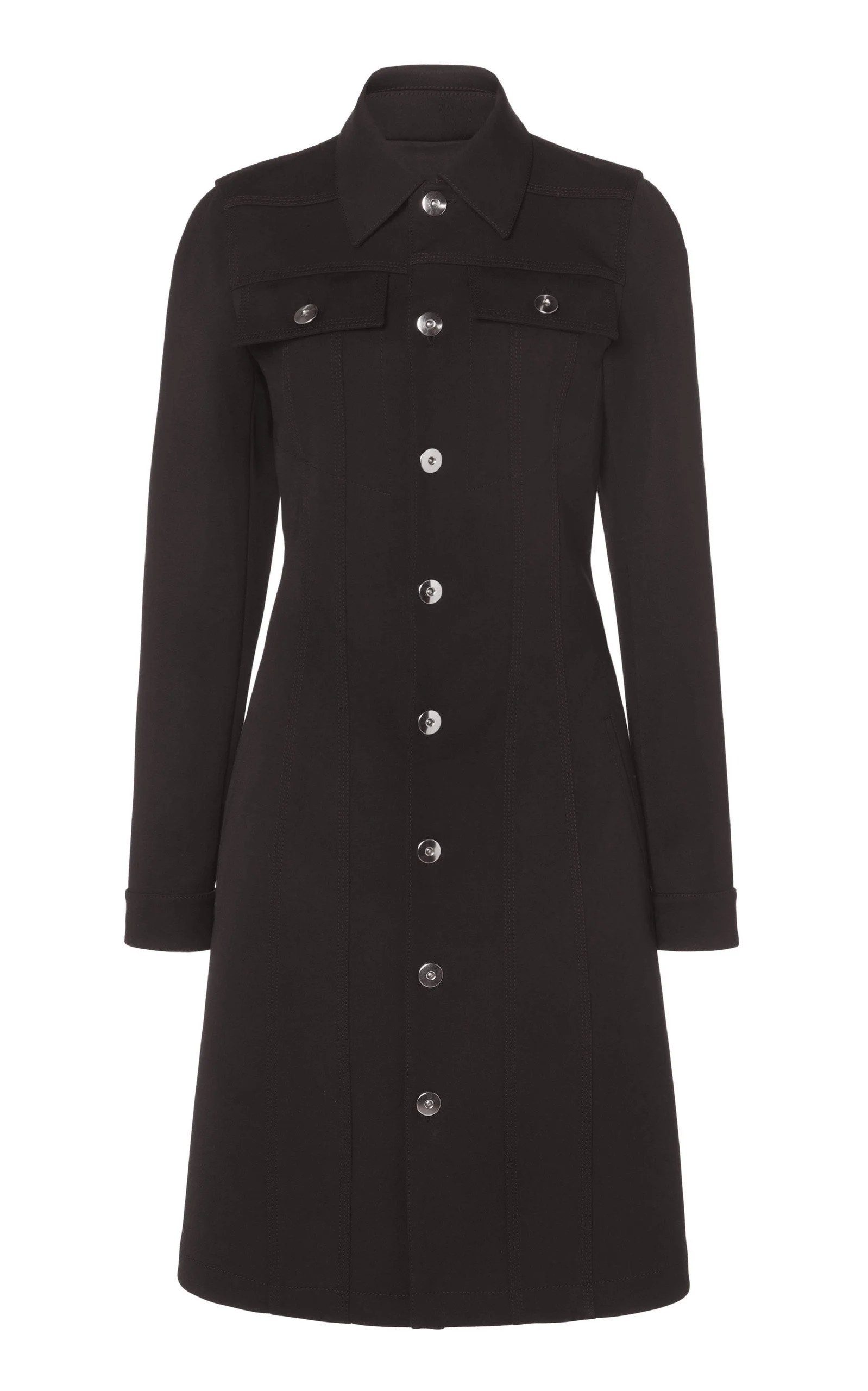 Double Calvary Wool Stretch Coat black - 1