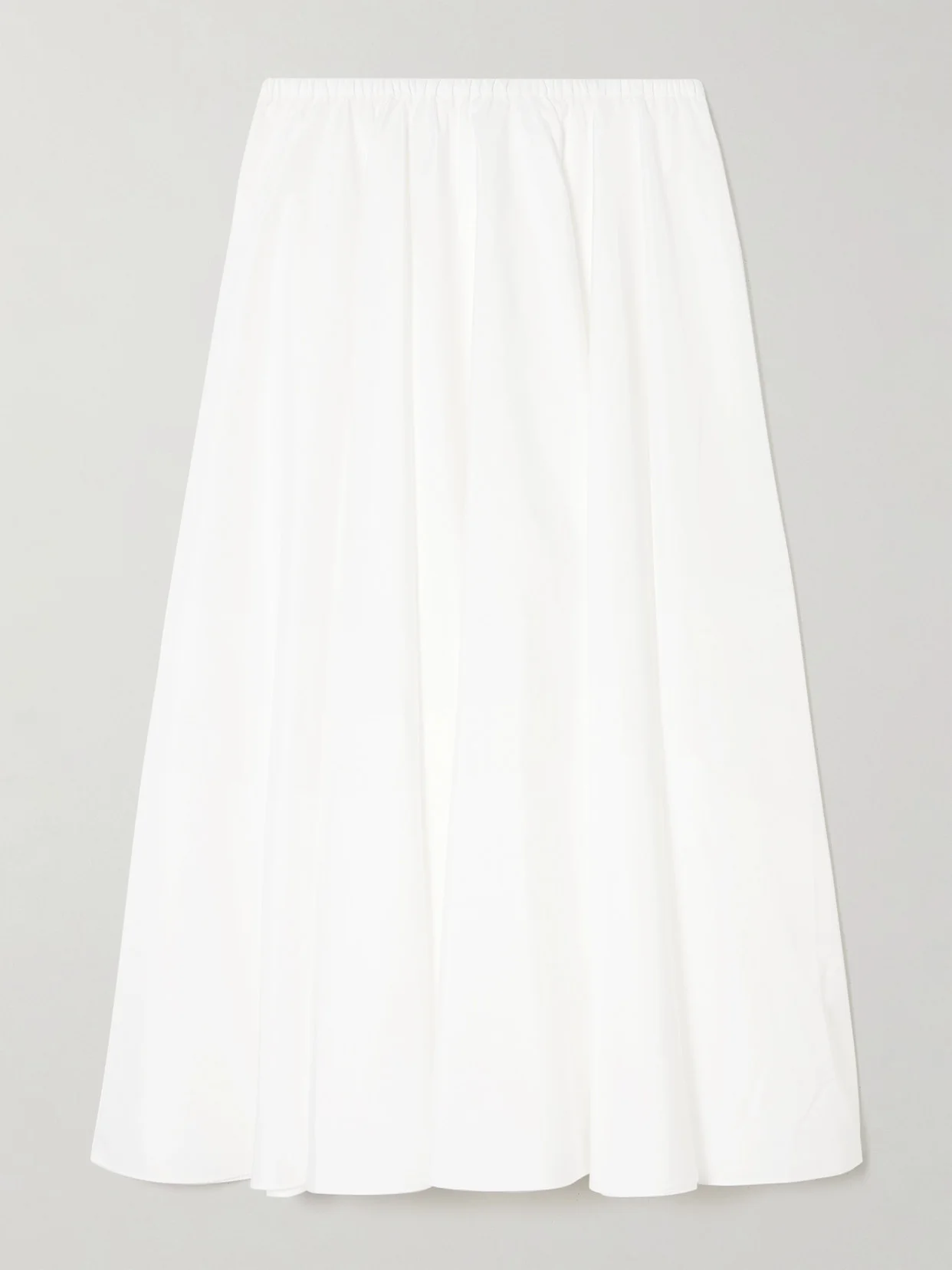 Pleated Poplin Midi Skirt - 1