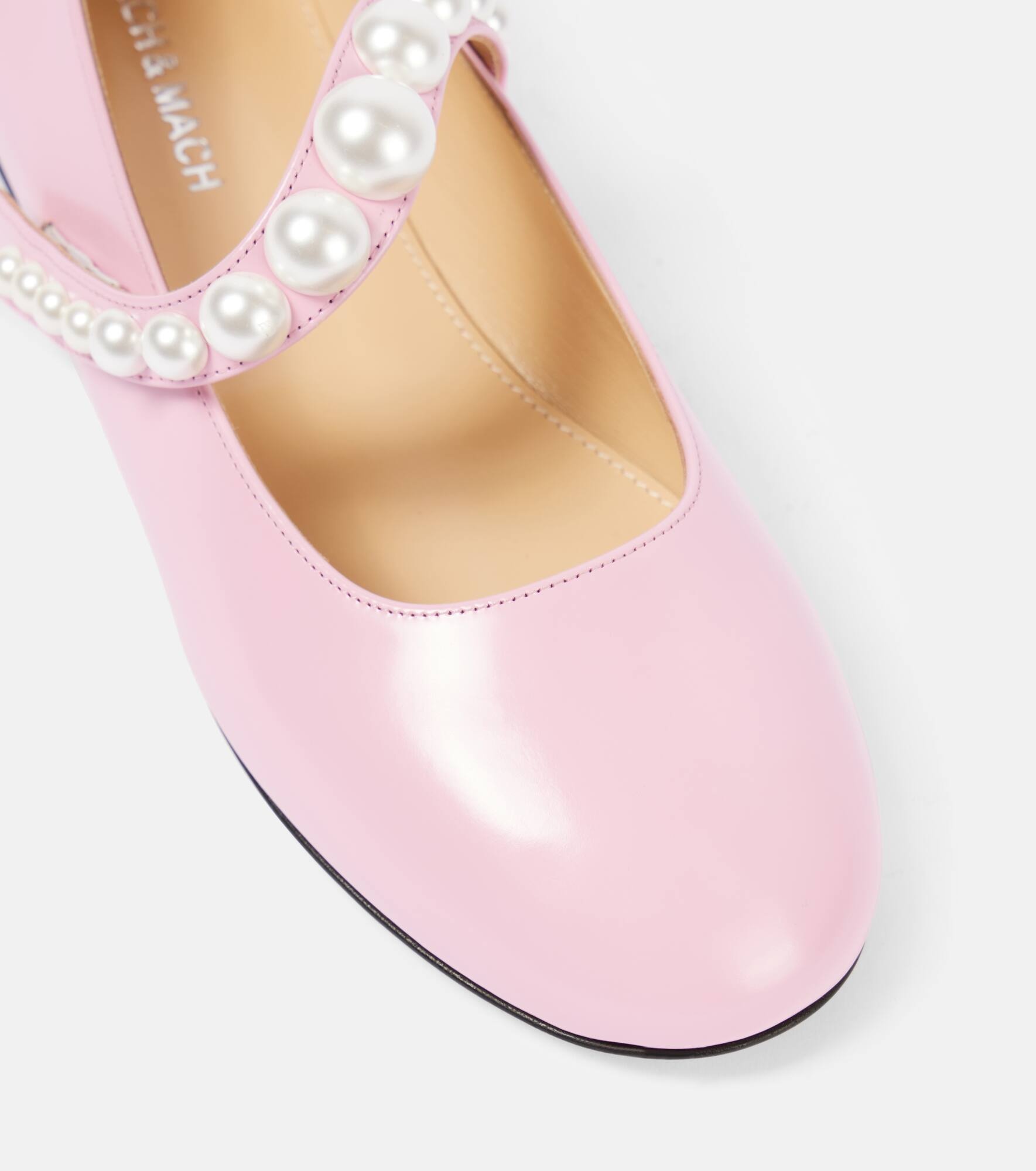 Sirene faux pearl leather Mary Jane flats - 5